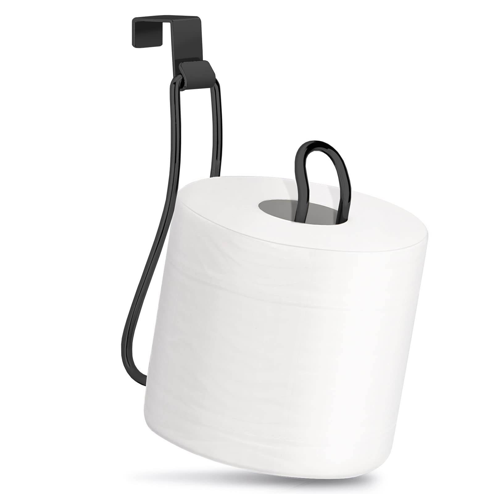 Over The Tank Toilet Paper Holder - Black, Space-Saving Bathroom Tissue Roll Holder for Small Bathrooms, Wall-Mounted or Tank-Mounted - Perfect for Apartments, RVs, and Compact Spaces