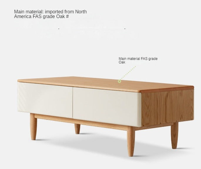 Modern Oak Solid Wood TV Stand with Storage - Stylish Entertainment Center for Living Room, Bedroom & Home Theater