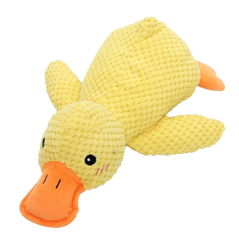 Quack Quack Duck Dog Toy - Squeaky Interactive Chew Toy for Dogs, Durable Calming Duck Puppy Toy with Noise (Yellow) - Perfect for Playtime, Anxiety Relief & Training