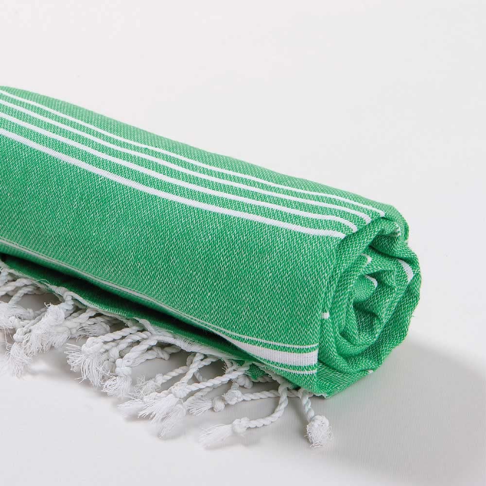 Turkish Beach Towel - Oversized 37x68, Quick-Dry & Sand-Free - Perfect for Pool, Beach & Travel (Green)