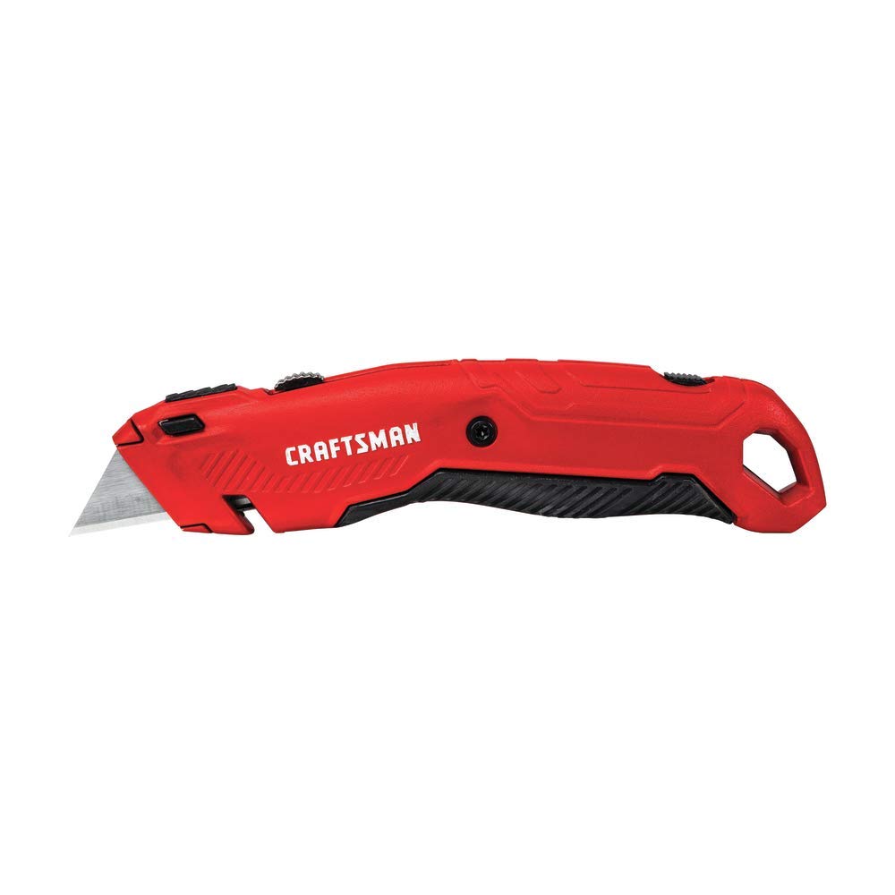 CRAFTSMAN Utility Knife with Push Button Blade Change - Heavy Duty Retractable Box Cutter with 5 Blades (CMHT10928) - Perfect for Home Improvement, Warehouse, Construction & DIY Projects