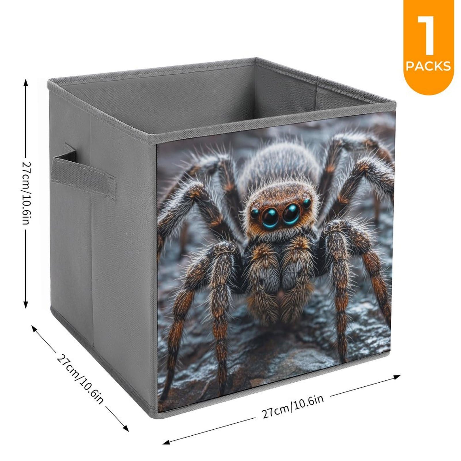 Spider Print Storage Box - Portable Organizer for Toys, Office Supplies & Home Decor | Perfect for Kids' Rooms, Workspaces & Closet Organization