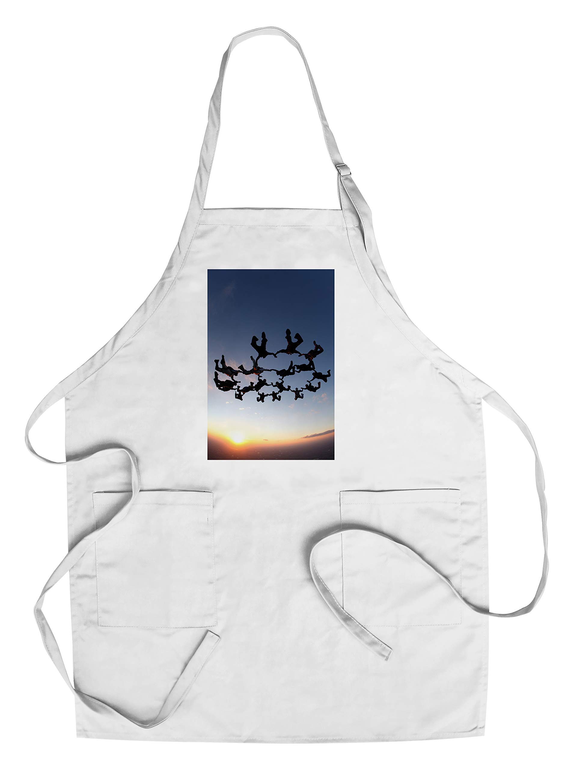 Skydiving Themed Cotton Canvas Apron - Unisex Kitchen Cooking Baking Grilling Apron with Pockets - Perfect for Chefs, BBQ Enthusiasts & Home Cooks
