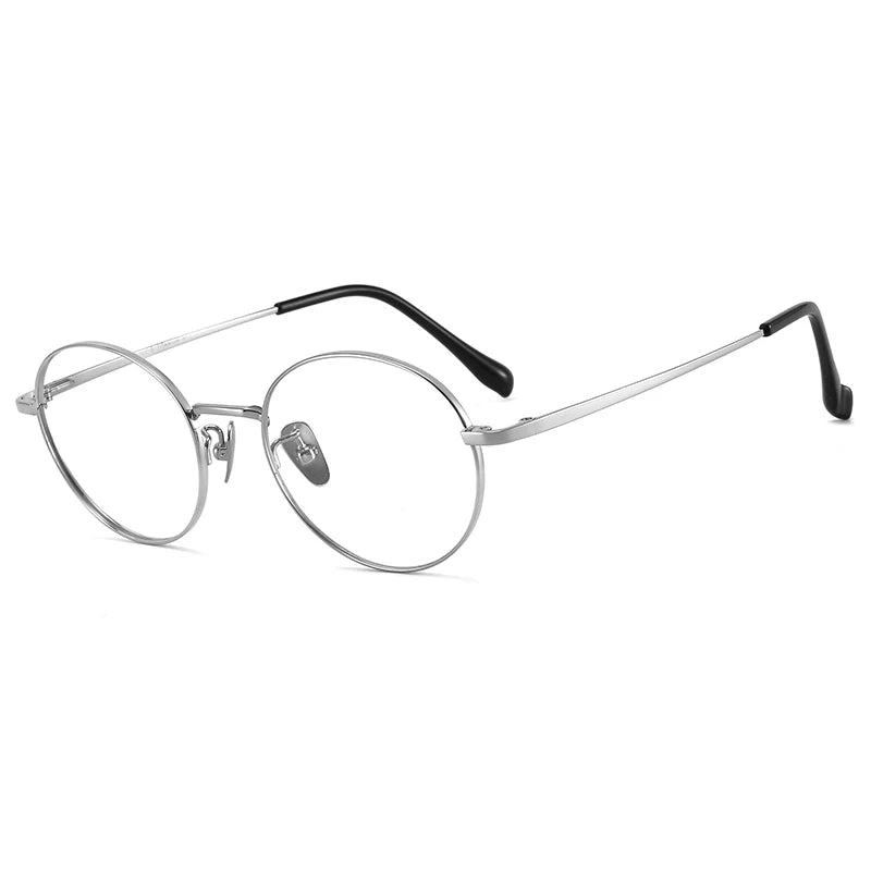 Bclear Unisex Full Rim Round Small Titanium Eyeglasses 86680 - Lightweight & Durable Frame for Reading, Work & Everyday Wear