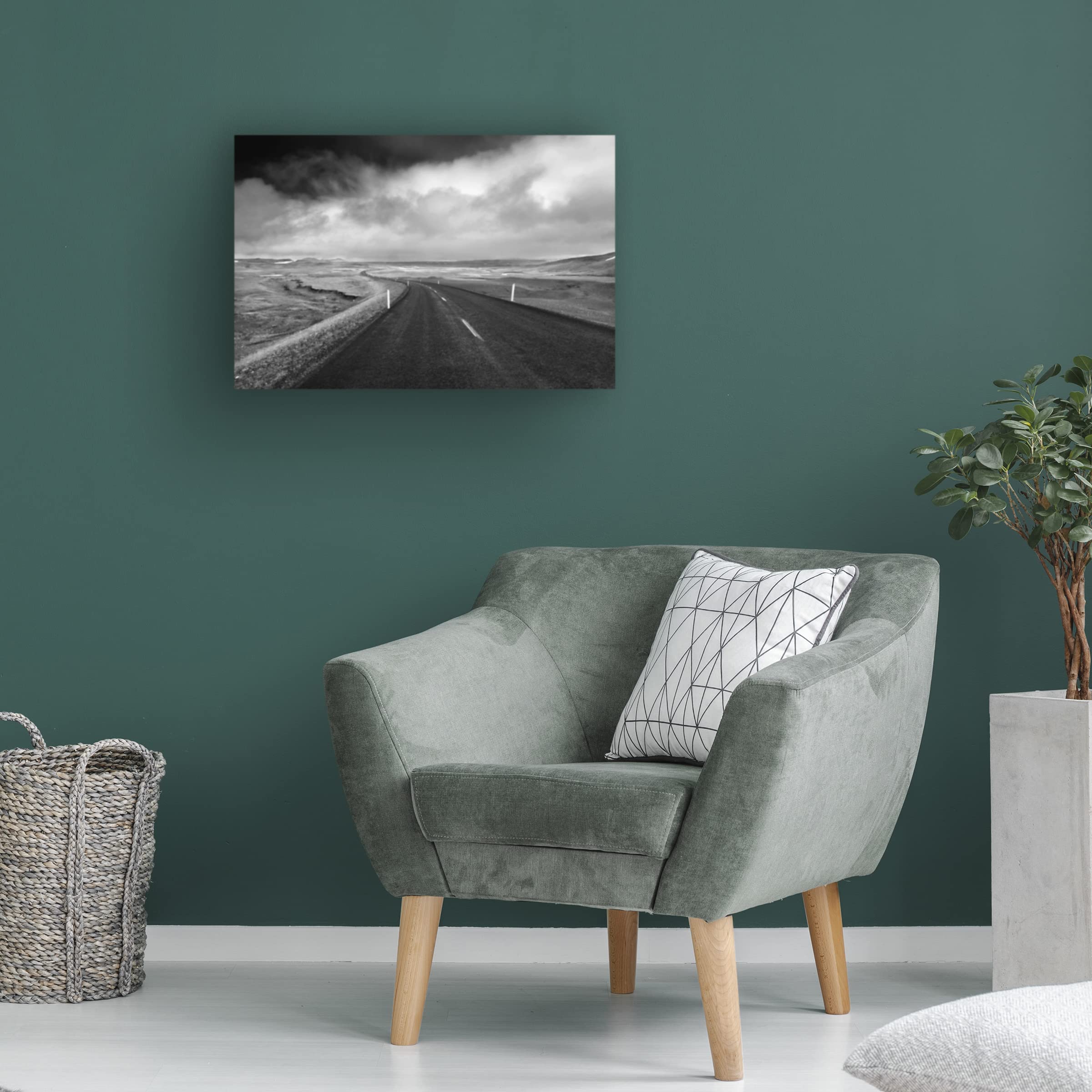 Trademark Fine Art 'Road To Nowhere' Canvas Wall Art Print by Jure Kravanja - Modern Abstract Landscape Painting for Living Room, Bedroom & Office Decor