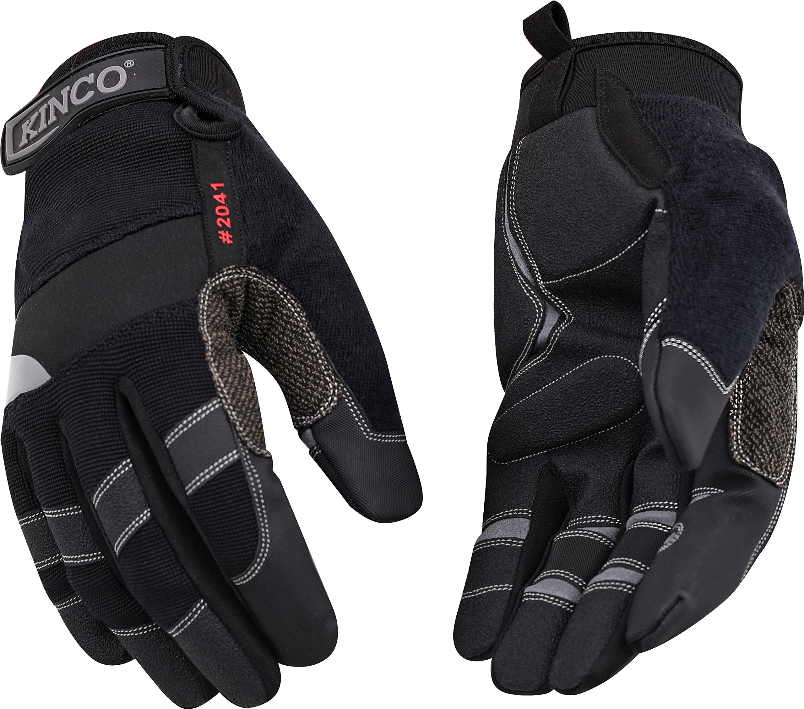 KincoPro 2041 Medium Duty Synthetic Leather Work Gloves - Unlined, Black Back, Gray, Large (6 Pairs) - Ideal for Construction, Warehouse, and DIY Projects