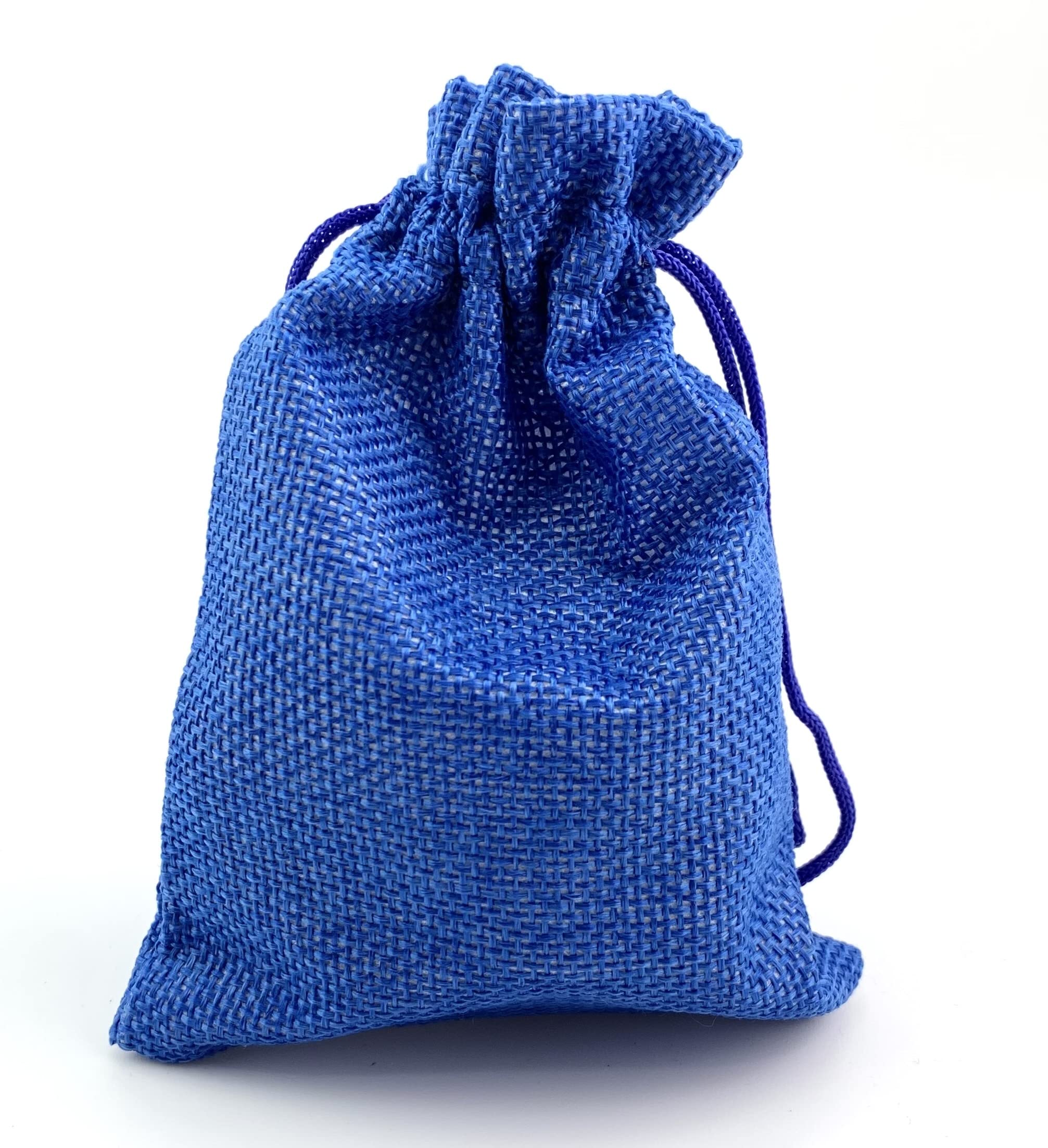 25 Pack Burlap Drawstring Gift Bags - 4x5.6 Inch Royal Blue Linen Jewelry Pouches for Wedding Favors, Birthday Party, DIY Crafts, Treat Bags & Handmade Gifts - Perfect for Jewelry Storage, Party Favors, and Small Gift Wrapping