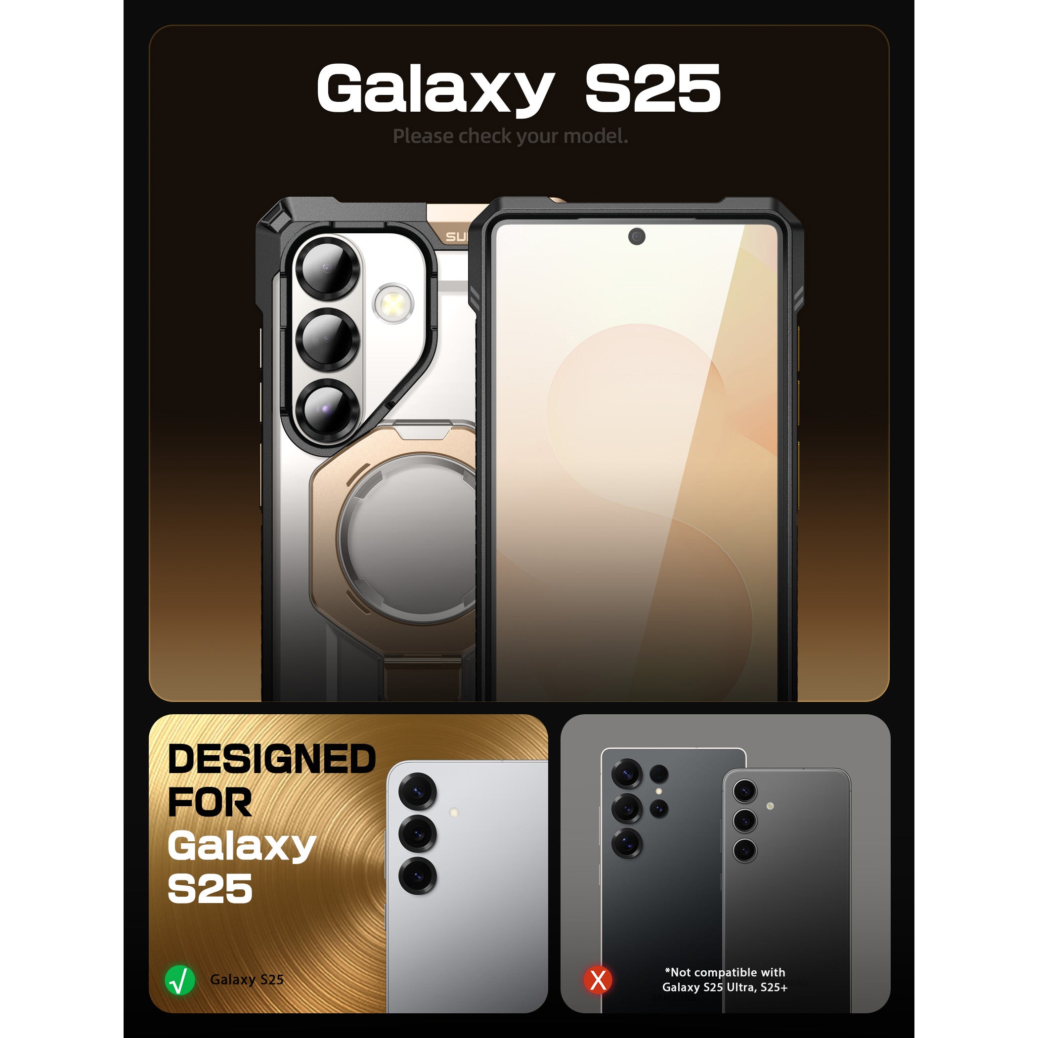Samsung Galaxy S25 Ultra Grip MagSafe Phone Case - Desert Sand | Compatible with Wireless Charging, Secure Hold for Everyday Use, Work & Outdoor Activities