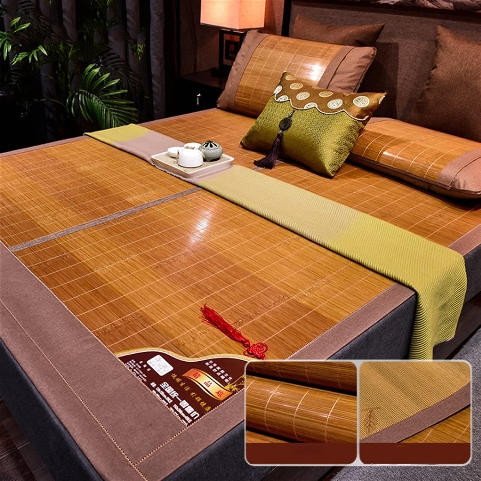 YAYONG Summer Bamboo Cooling Mat - Foldable Air Conditioning Sleeping Pad for Bedroom, Handmade Natural Temperature Regulating Mat | Perfect for Hot Weather, Nighttime Comfort & Home Relaxation