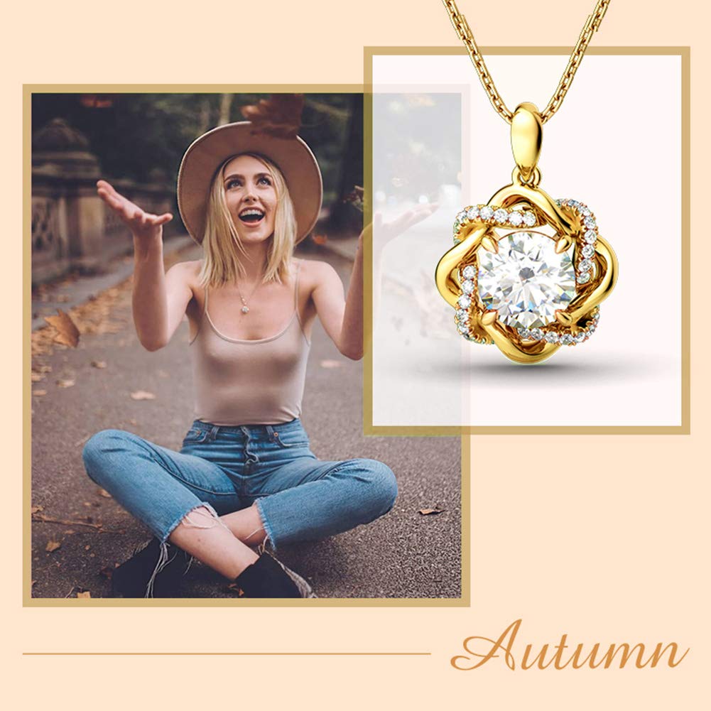 Jeulia S925 Sterling Silver Floral Pendant Necklace with White Diamonds & Hollow Chain - Elegant Gift for Women, Mothers, Valentine's Day | Perfect for Weddings, Anniversaries & Special Occasions