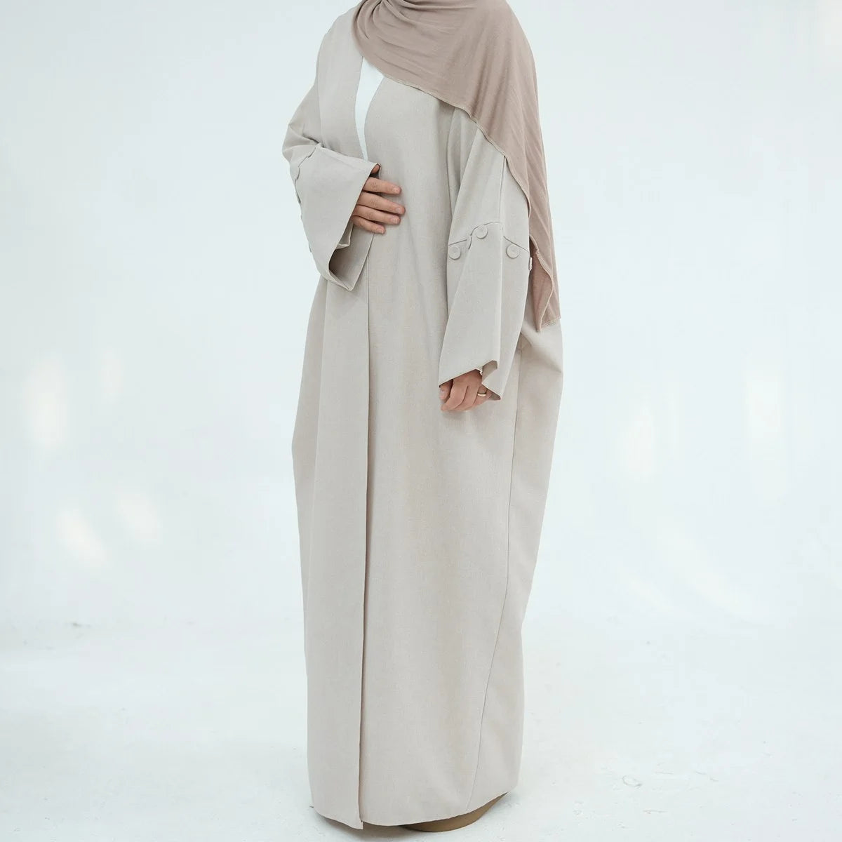 Elegant Open Front Cardigan Abaya Dress #24878 - Perfect for Modest Fashion, Prayer Wear & Everyday Comfort