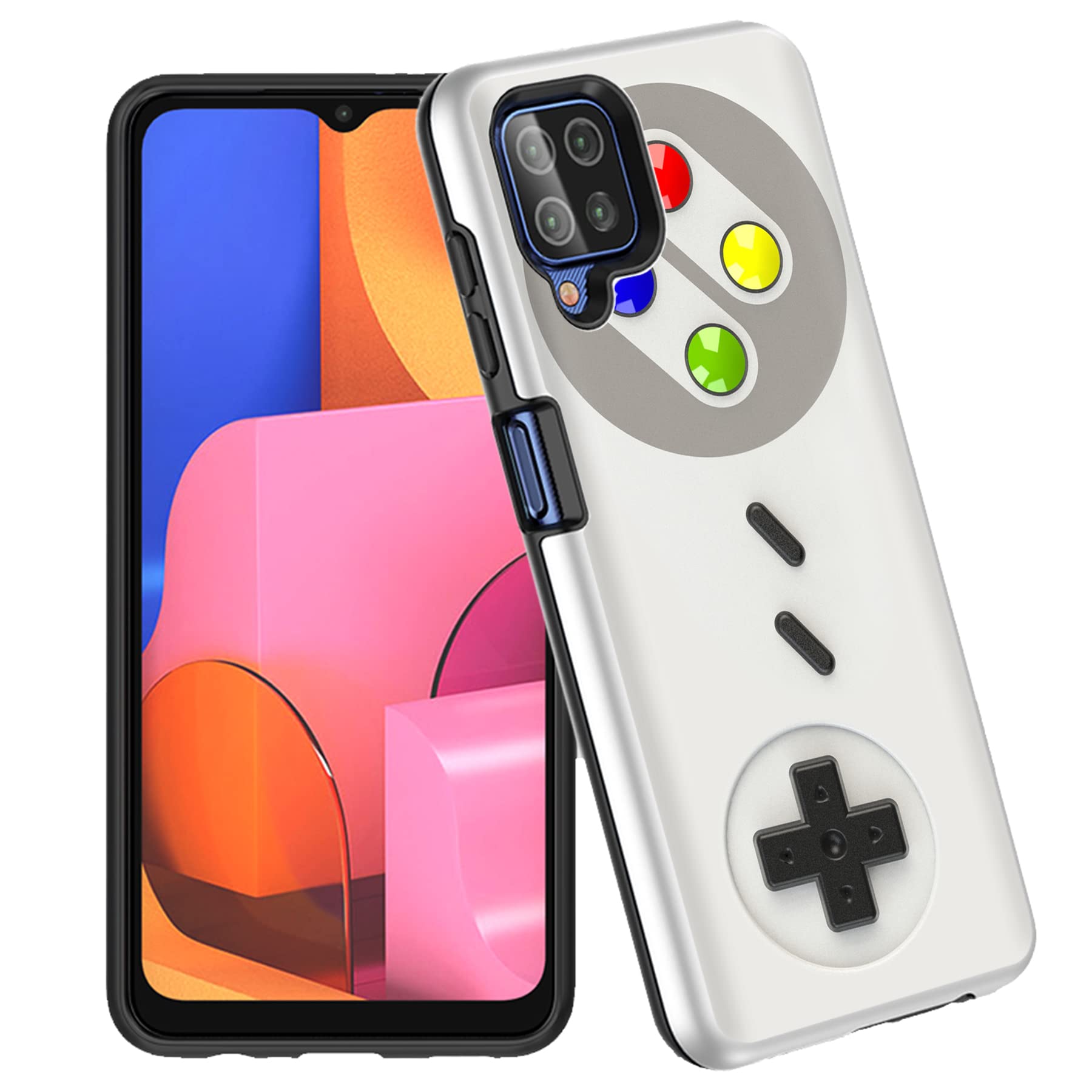 Samsung Galaxy A12 5G Case - Slim Hybrid Dual Layer Protective Cover with Gameboy Print | Lightweight & Durable | Made in USA | Perfect for Gaming & Everyday Use