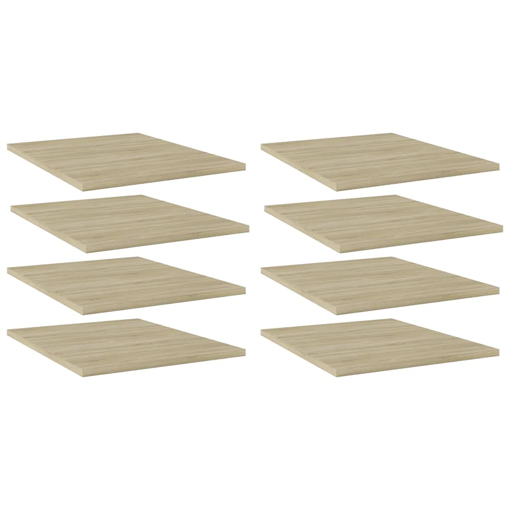 vidaXL Sonoma Oak Bookshelf Boards - Set of 8 Engineered Wood Shelves | Easy to Install & Clean | Modern Style Home Storage Solution | 15.7