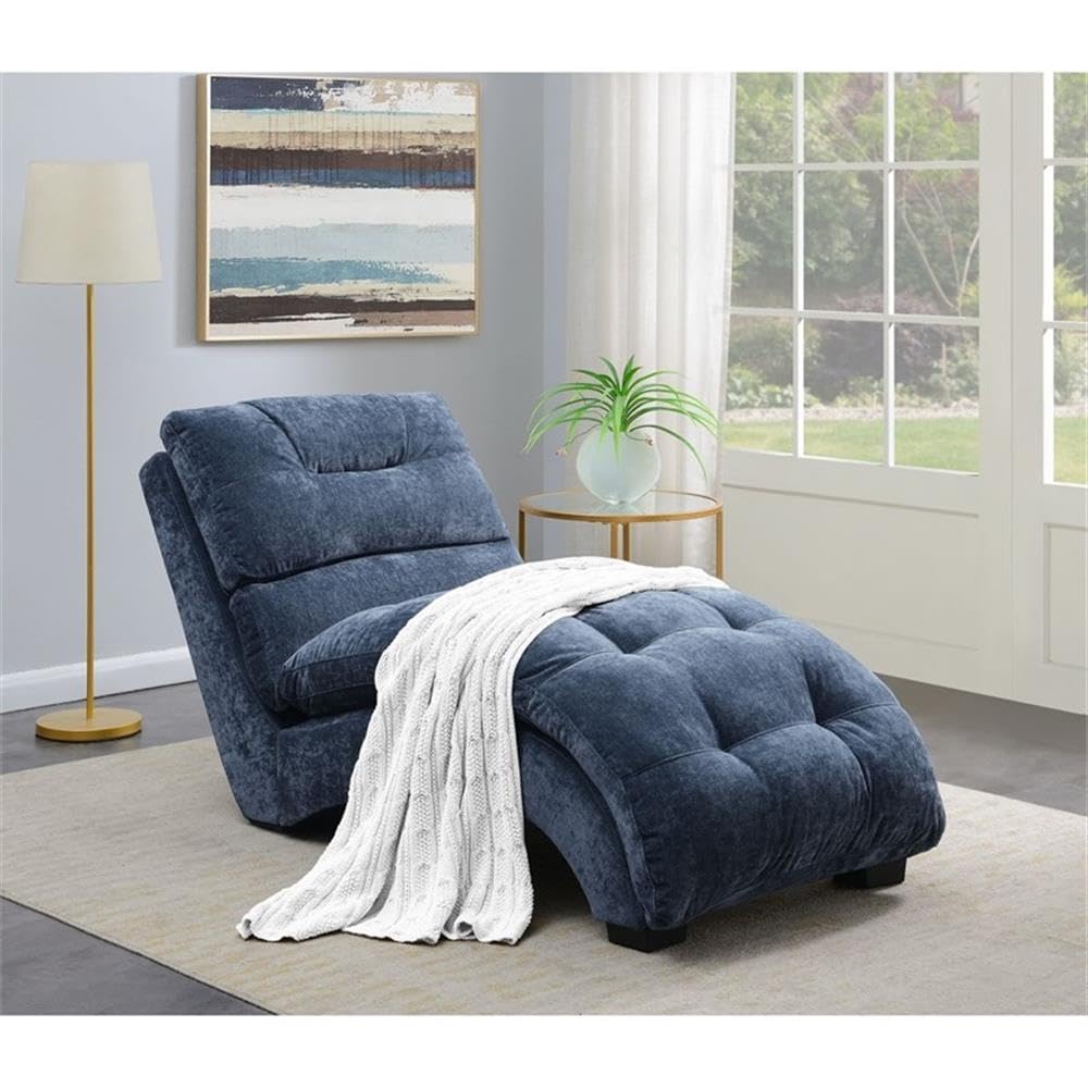 Picket House Furnishings Paulson Chaise Lounge - Comfortable Microfiber Upholstered Living Room Furniture for Relaxing & Lounging - Perfect for Home, Office or Patio Use