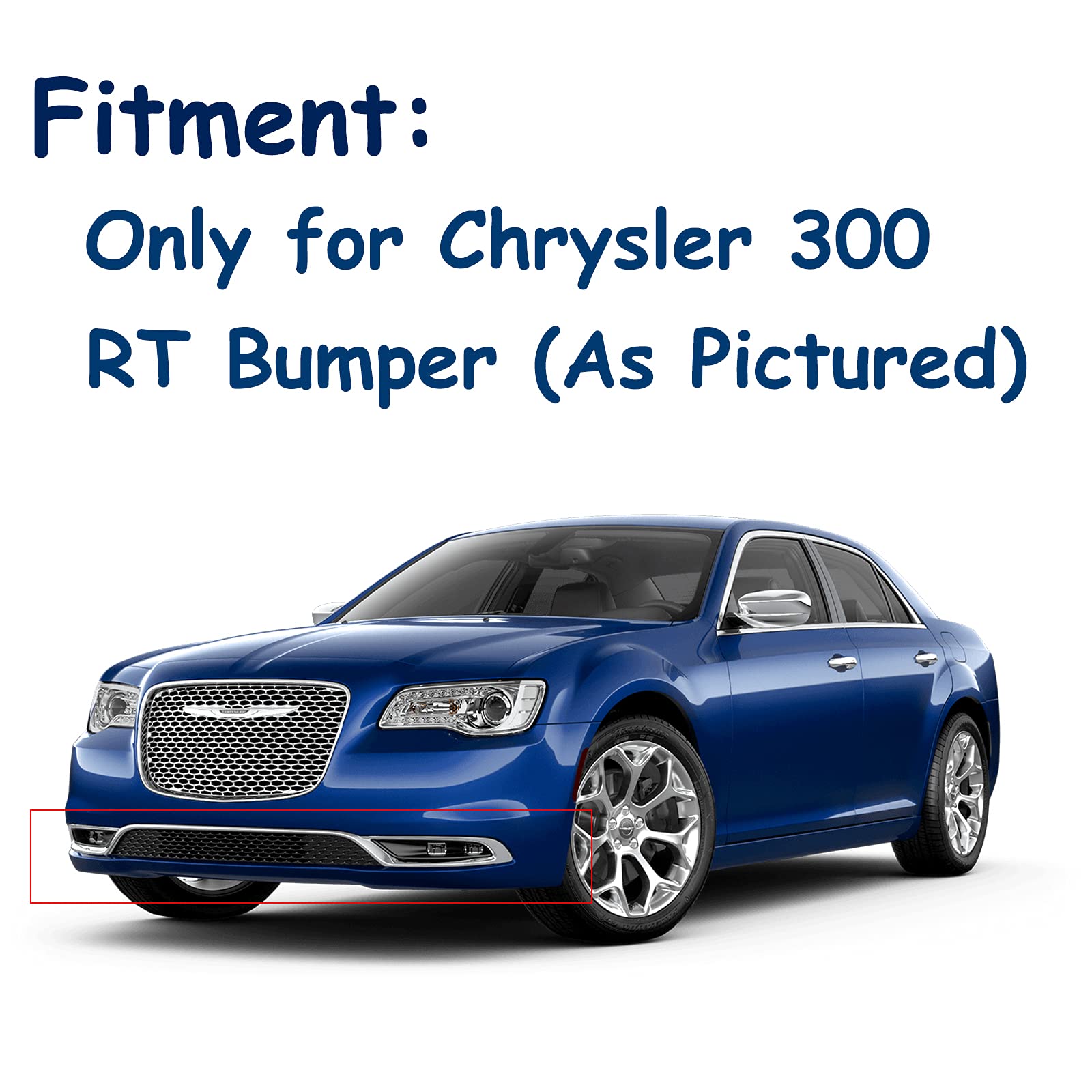NINTE Front Lip Spoiler for 2015-2020 Chrysler 300 RT - ABS Painted Carbon Fiber Double-Deck Style Bumper Splitter - Aggressive Look & Enhanced Aerodynamics for Street & Show Cars