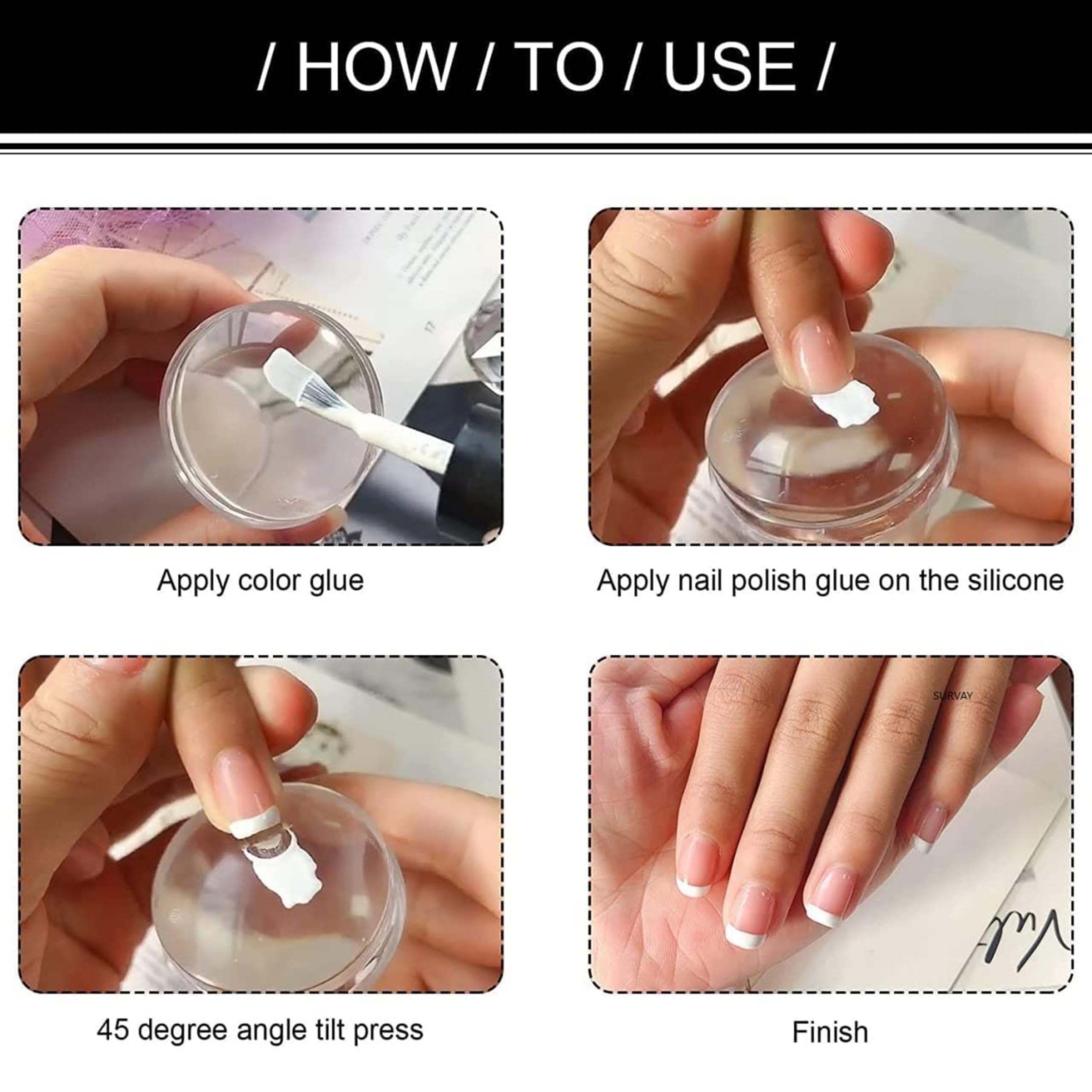 Trendy Soft Silicone Jelly Nail Stamper & Scraper Set - DIY Nail Art Tool Kit with Stamping Head & Lid - Perfect for Salon, Home Manicure & Nail Design Practice