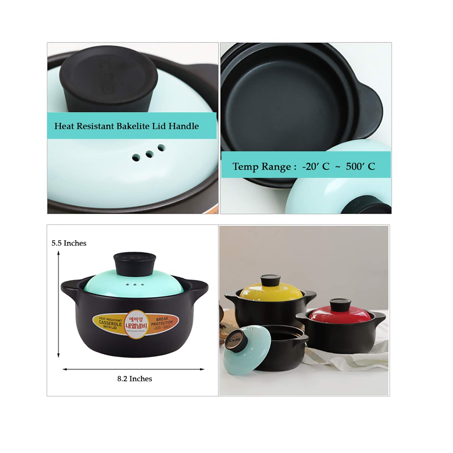 Heat Resistant Fine Porcelain Casserole Pot - 1000ml Blue Ceramic Dutch Oven for Baking, Stewing & Serving - Perfect for Soups, Stews & Family Dinners