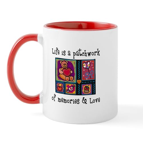 White/Red Inside - Life Is A Patchwork Quilt Mug