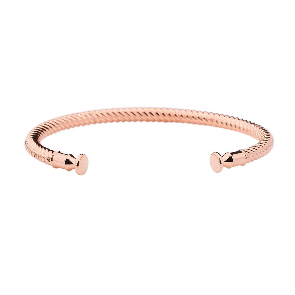 PAUL HEWITT Rose Gold Bangle Bracelet for Women - Braided Sail Rope Design Ladies Cuff Bracelet, Elegant Jewelry Gift for Her | Perfect for Everyday Wear, Date Nights & Special Occasions