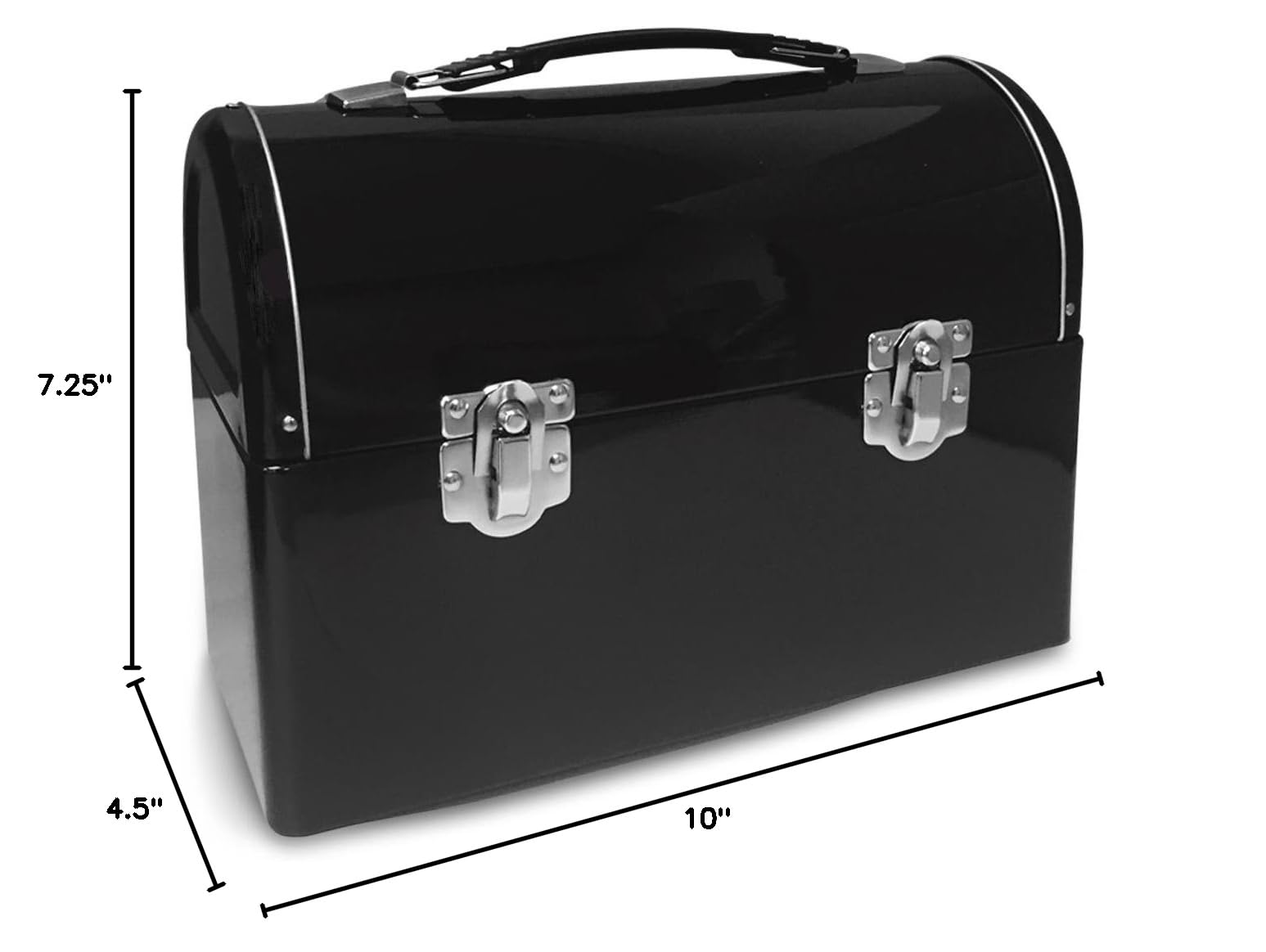 Stainless Steel Lunch Box - Insulated Black Metal Food Container for Office, School & Picnic - BPA-Free & Leak-Proof Lunch Box for Adults & Kids