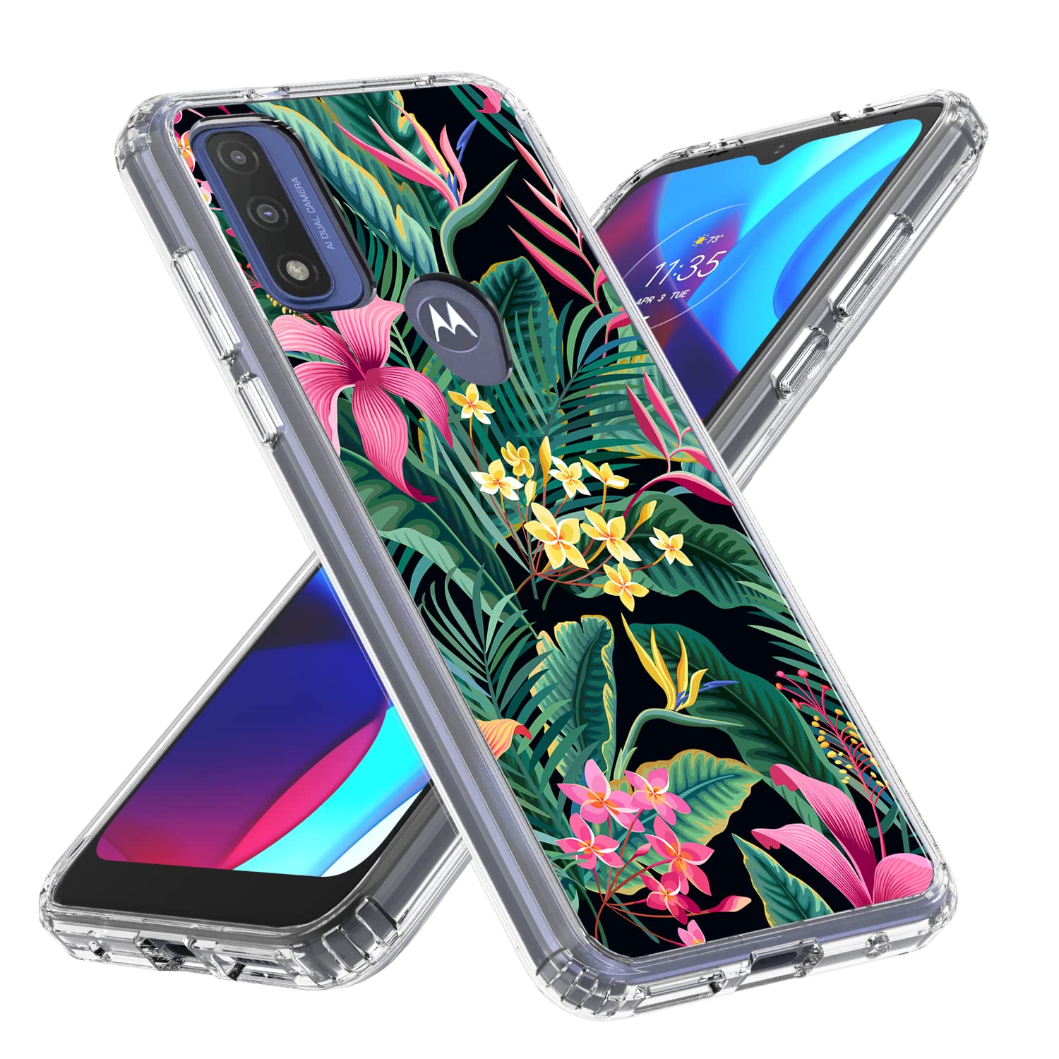 Wireless Charging Case for Motorola Moto G Pure - Tropical Flower Design | Slim Protective Phone Cover with Qi Charging | Perfect for Travel, Work & Everyday Use