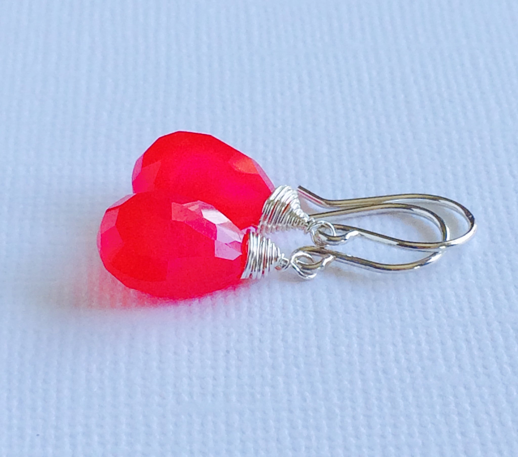 Nalani Raspberry Chalcedony Earrings - Handmade Boho Dangle Earrings for Women - Perfect for Casual Wear, Parties & Special Occasions
