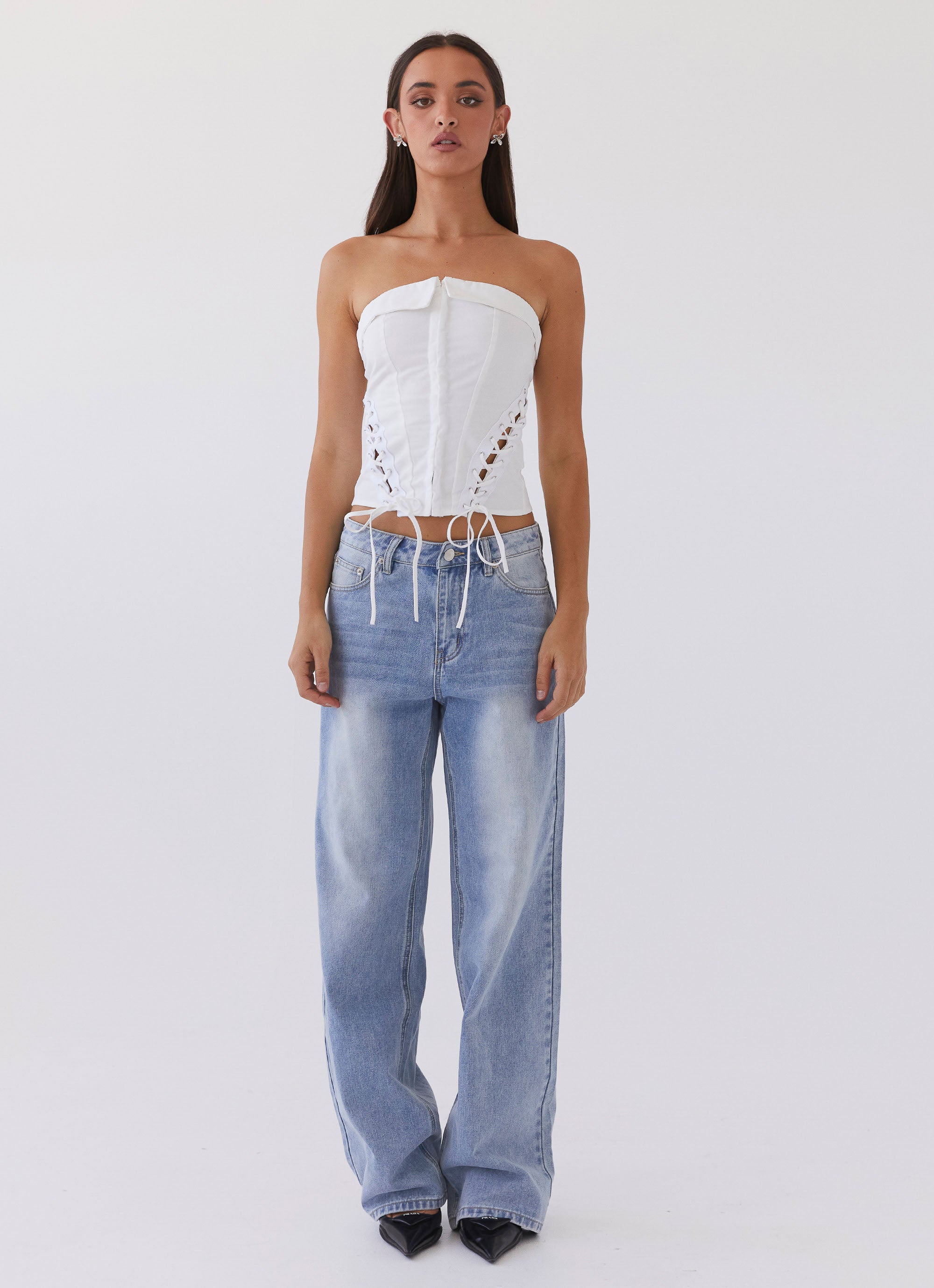 Be My Soulmate Bustier Top - White Lace Corset for Women | Perfect for Date Night, Bridal Shower & Romantic Occasions