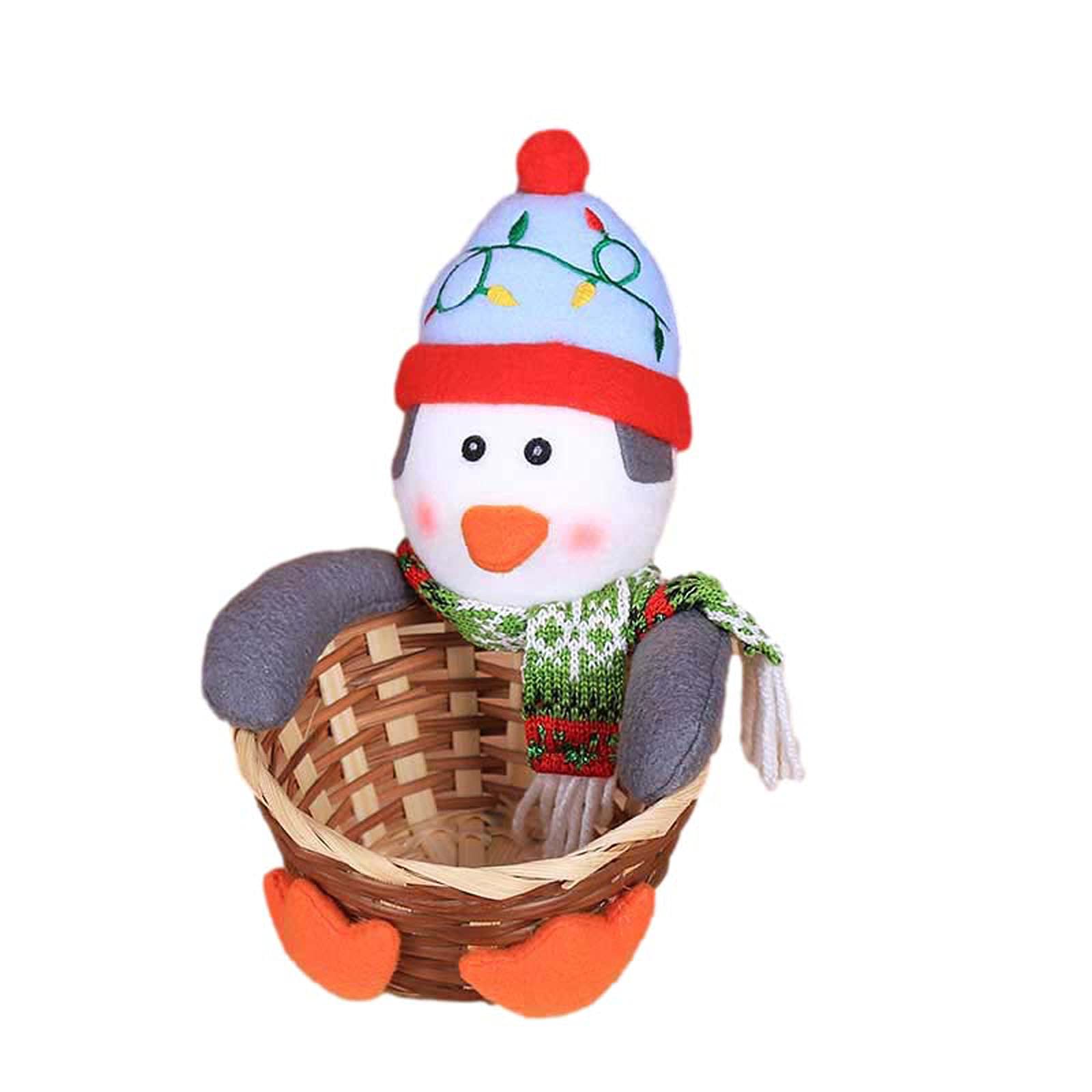 4#FA Christmas Candy Storage Basket - Santa Claus Decorated Candy Holder for Holiday Treats & Party Decorations | Perfect for Christmas Gifts, Home Decor, and Festive Celebrations