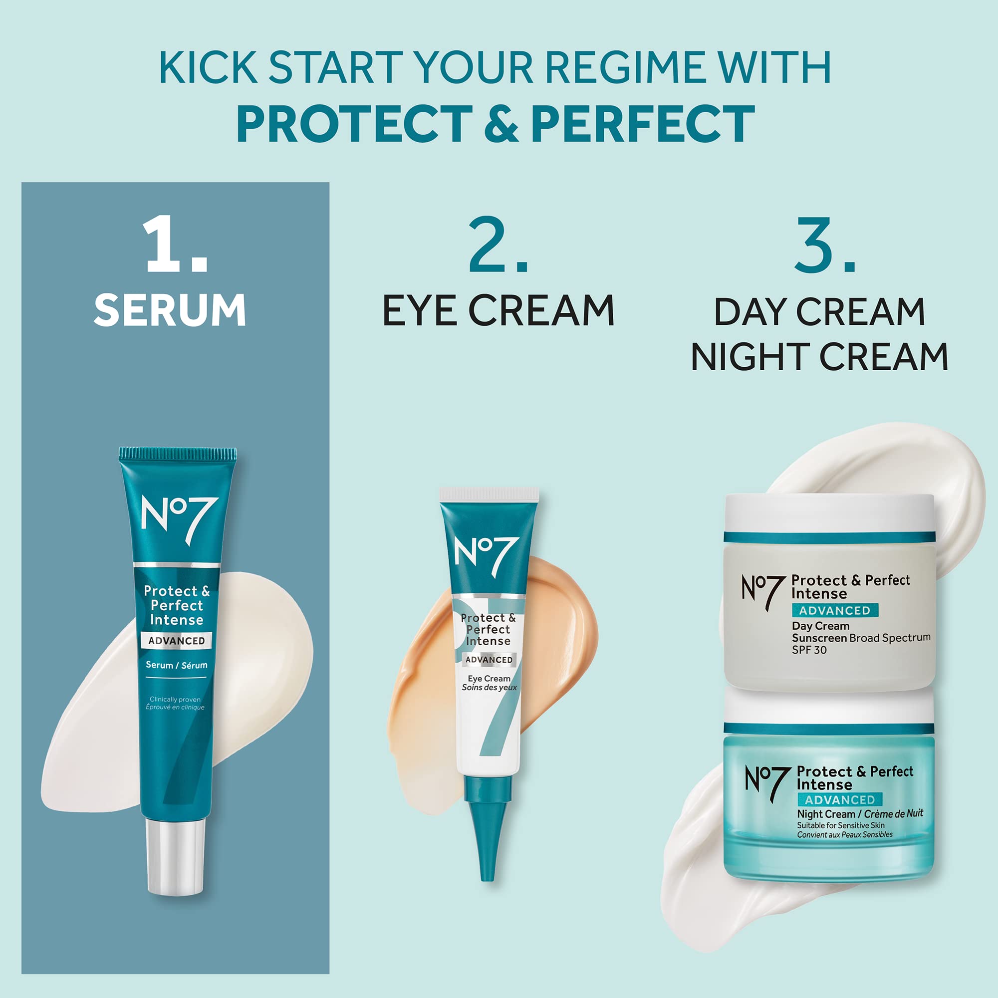 No7 Protect & Perfect Intense Advanced Anti-Aging Serum - Rice Protein & Alfalfa Complex for Fine Lines & Wrinkles - Matrix 3000+ Technology - 30ml Facial Serum for Day & Night Skincare Routine