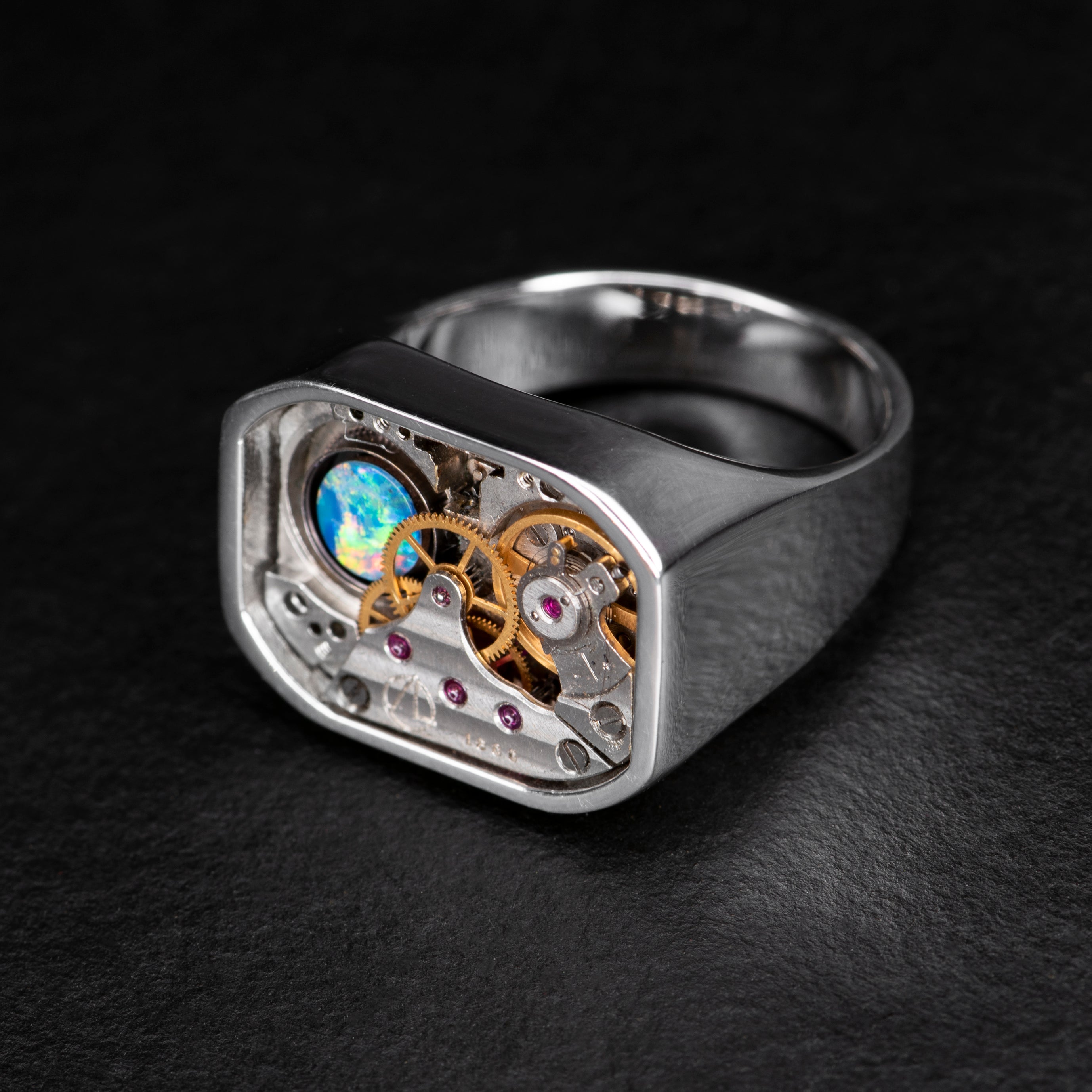 Vintage Australian Opal Ring - Genuine Natural Opal Jewelry for Women - Handcrafted Sterling Silver Band - Perfect for Wedding, Anniversary & Special Occasion Gifts