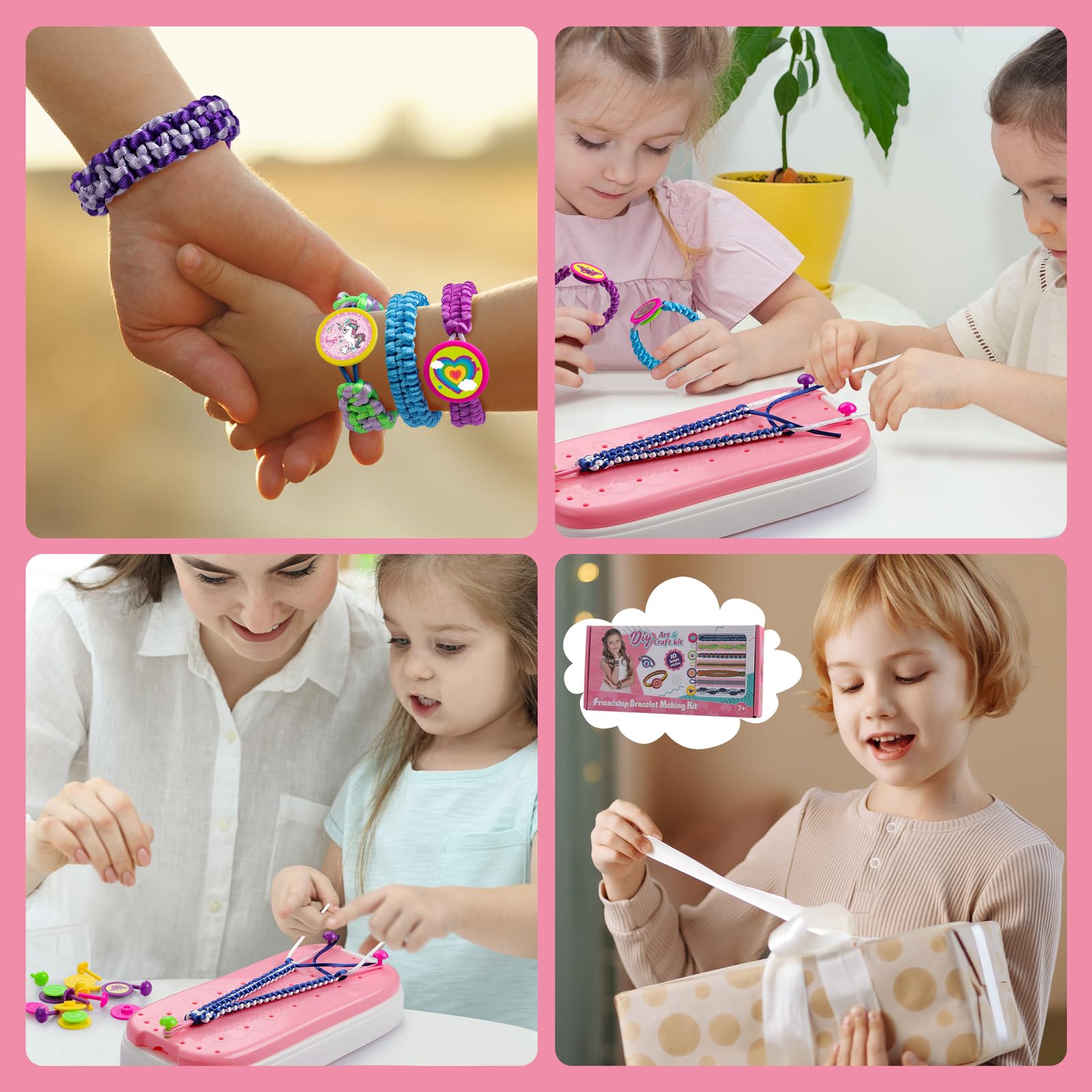 Flydinogo Friendship Bracelet Making Kit - DIY Craft Kit for Girls Age 7-12, Creative Birthday Gift for 8-10 Year Old Girls, Travel Activity & Party Favor - Perfect for Summer Camp, Sleepovers & Arts and Crafts Projects