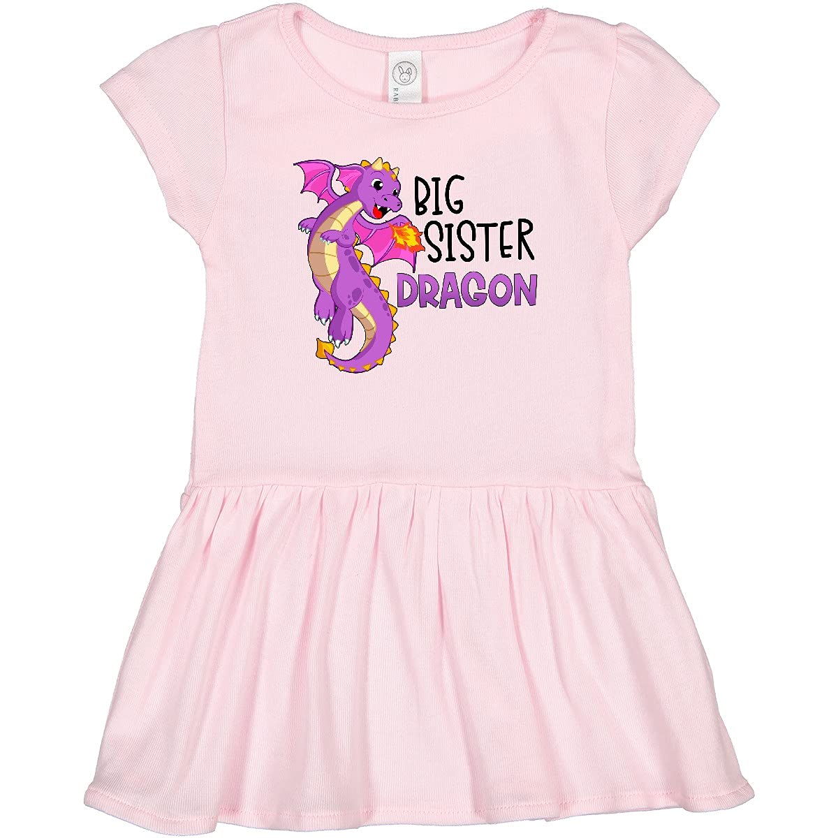 Inktastic Big Sister Cute Purple Dragon Toddler Dress - Adorable Baby Girl Outfit for Birthday, Family Photos & Special Occasions