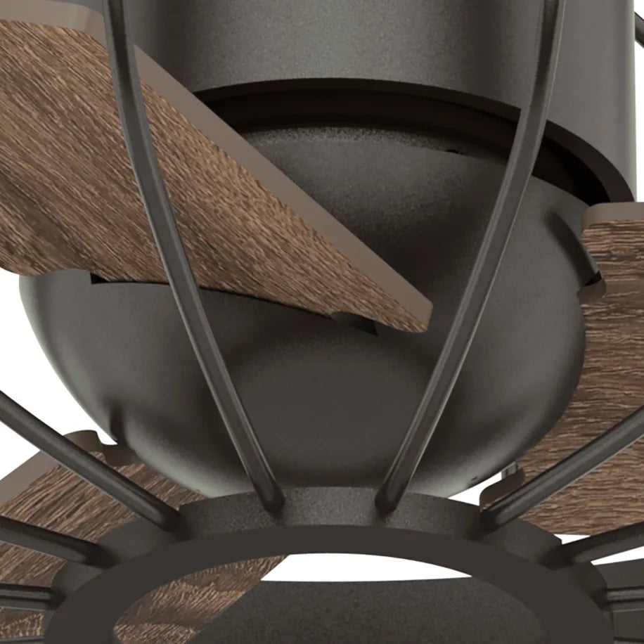 Hunter 16 Inch Roswell Ceiling Fan with Light - Noble Bronze/Latte Oak Finish - Energy Efficient Indoor Cooling for Living Room, Bedroom & Office