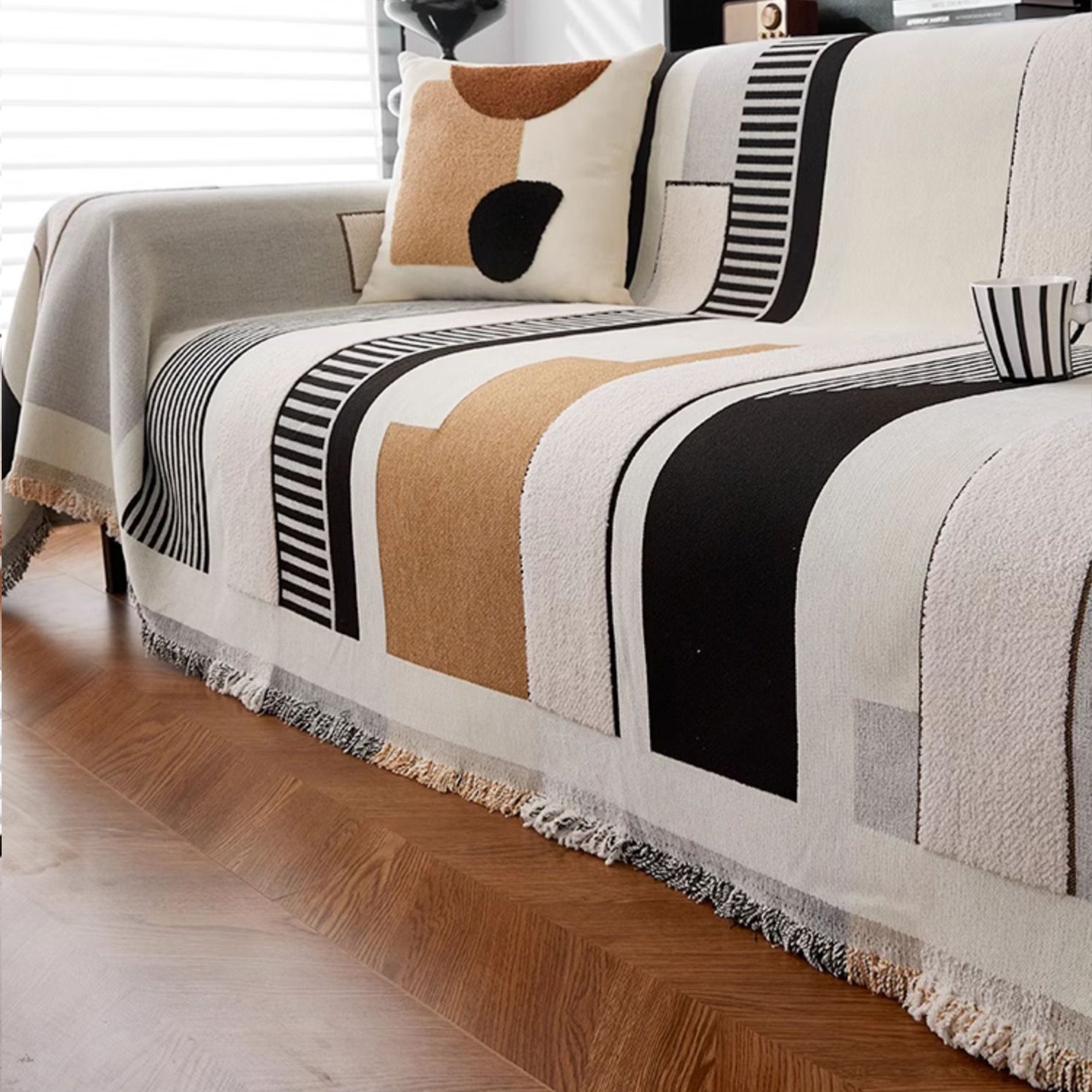 Modern Art Deco Sofa Cover - Elegant & Stylish Furniture Protector for Living Room, Bedroom, or Office - Perfect for Home Decor & Pet Protection
