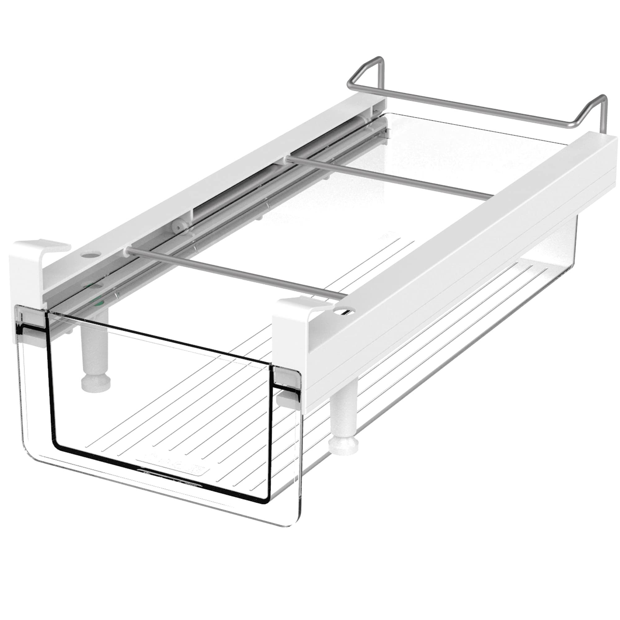 Clear Plastic Fridge Organizer Drawers - Stackable Refrigerator Storage Bins for Fruits, Vegetables, Meat & Cheese | Under Shelf Organizer Containers | Easy to Install | Perfect for Kitchen, Pantry & Meal Prep Organization