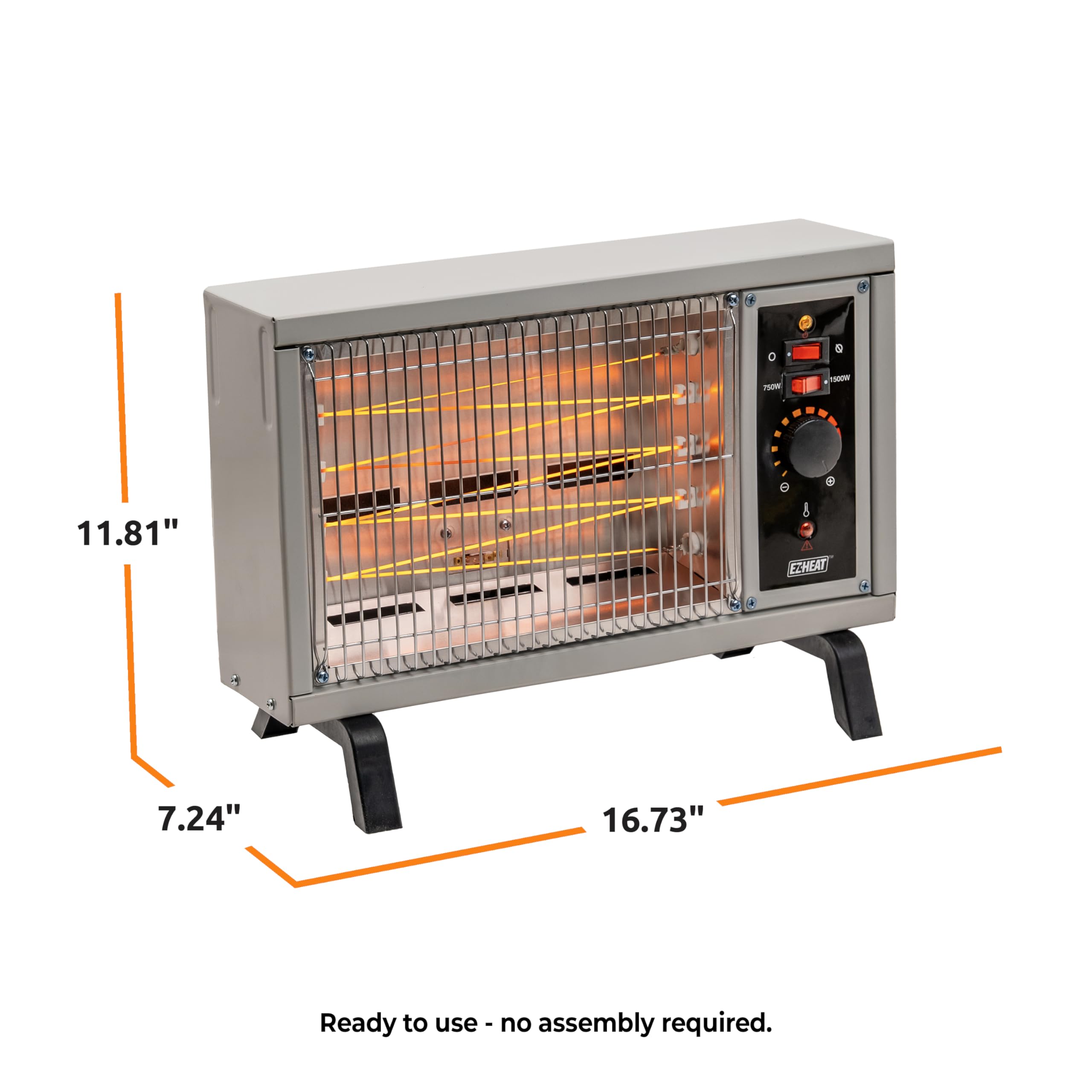 Portable Electric Space Heater with Adjustable Temperature - Indoor Radiant Heater for Home, Office, Garage & Workshop - Perfect for Winter Heating & Energy Saving (Model QGW15-550A)