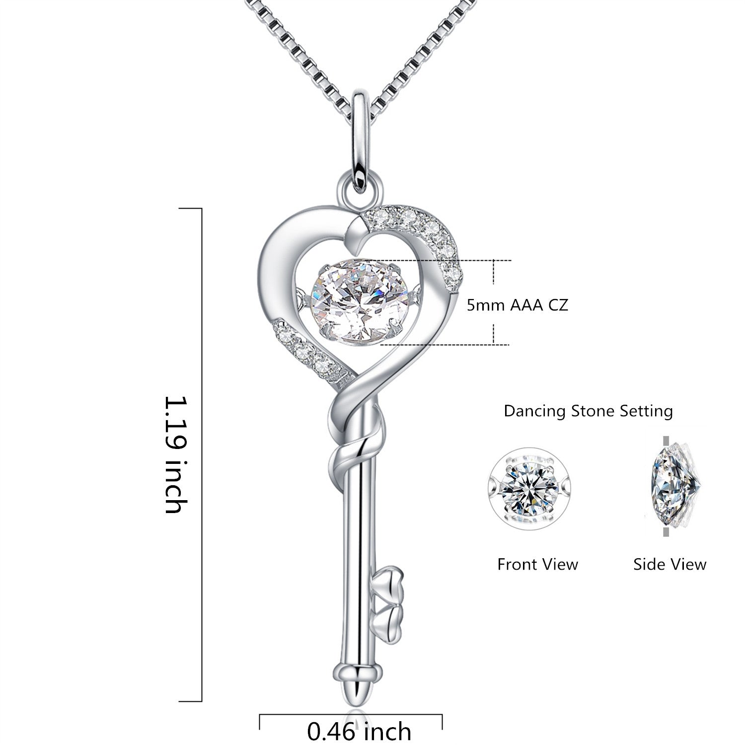 Rose Gold Plated Sterling Silver Heart Pendant Necklace with 0.9ct Diamond - Perfect for Valentine's Day Gifts & Anniversary Jewelry