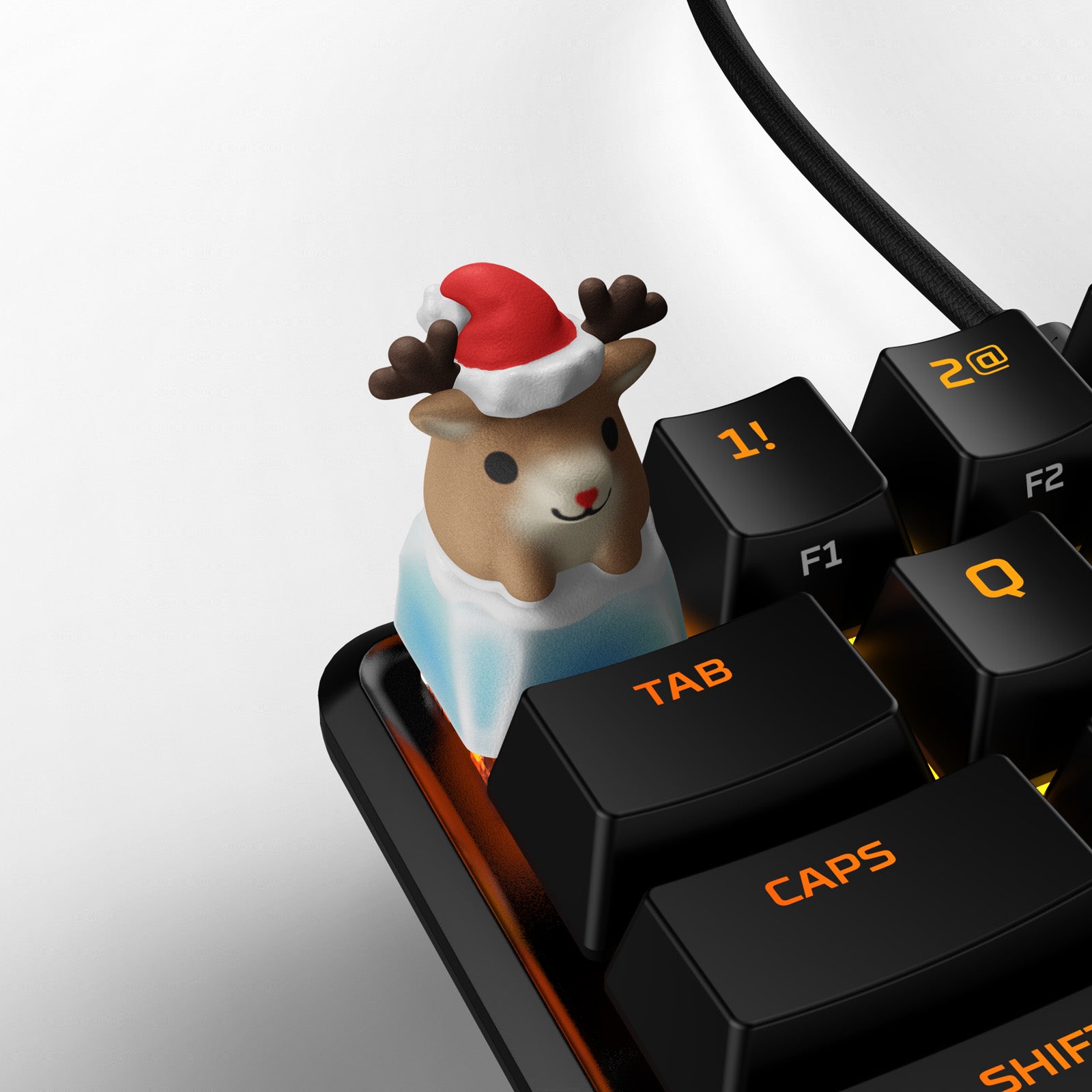 HX3D Custom Keycap - Christmas Reindeer Theme Mechanical Keyboard Keycap for Cherry MX Switches - Perfect for Gaming & Typing Enthusiasts