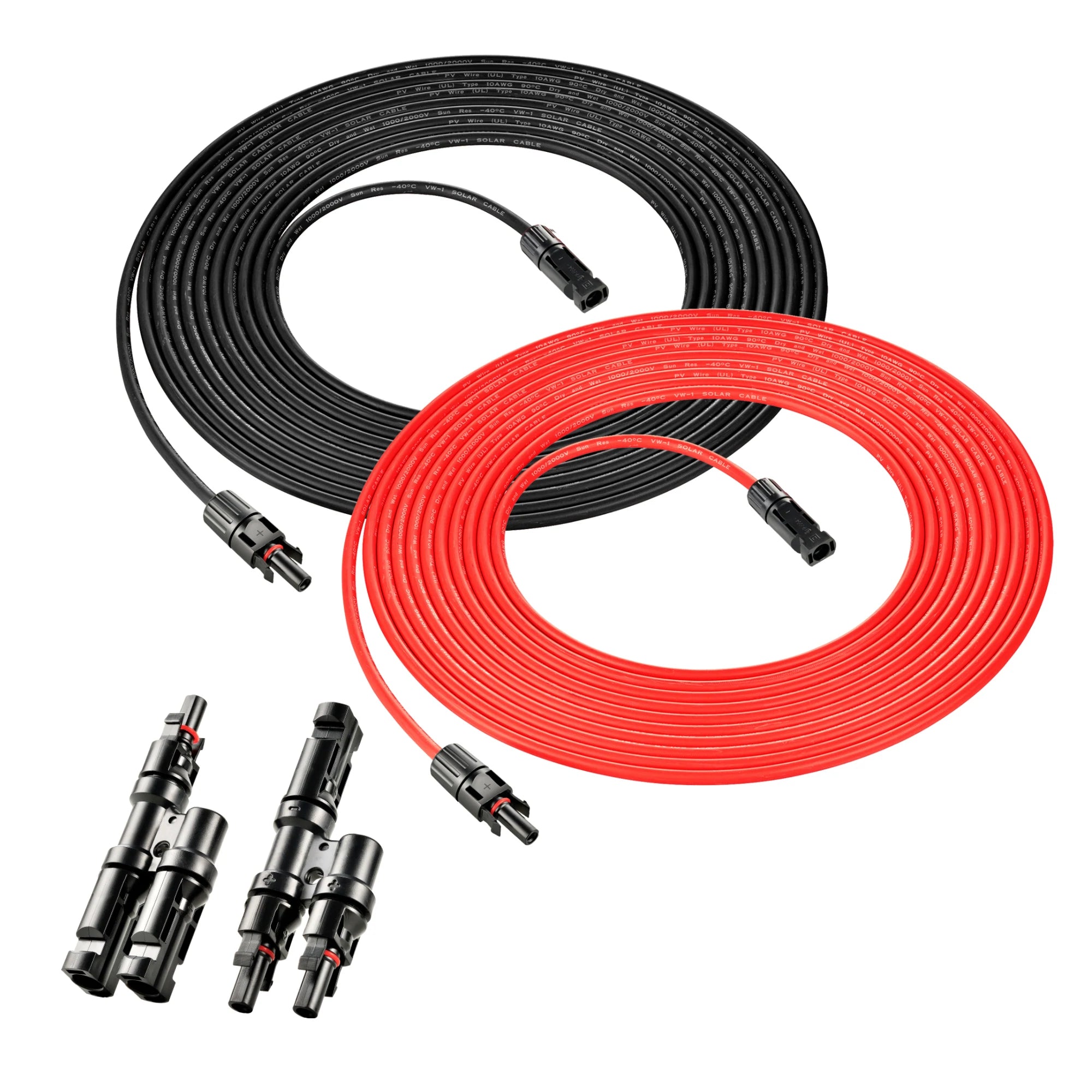 Rich Solar 10 Gauge 30 Feet Solar Extension Cable with Parallel Connectors - Perfect for RV, Off-Grid, and Solar Panel Systems