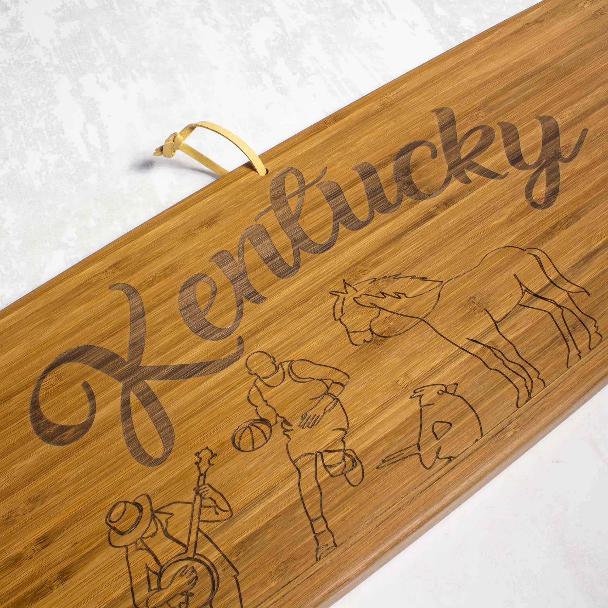 Kentucky Engraved XL Charcuterie Board - 30 x 8.5 Inches Large Wooden Serving Tray for Cheese, Charcuterie, and Appetizers - Perfect for Parties, Weddings, and Holiday Gatherings