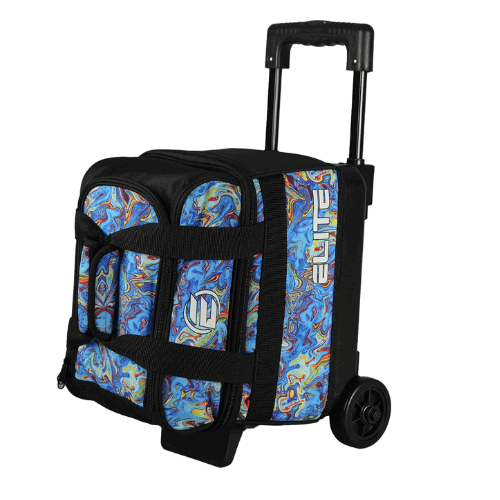 ELITE Basic Single Roller Bowling Bag - Blue Swirl Design for Men & Women | Perfect for League Play, Tournaments & Practice Sessions