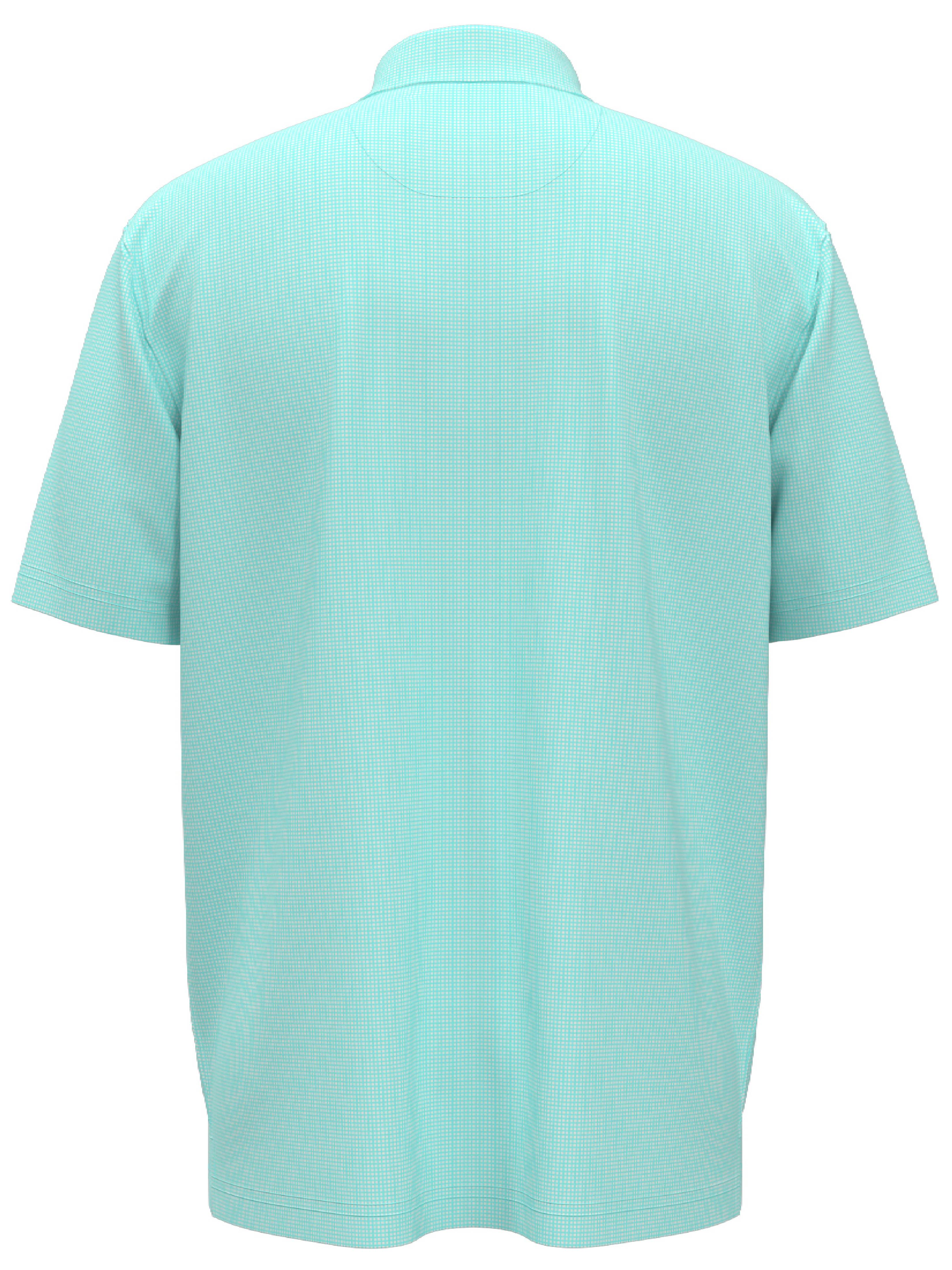 Men's Gingham Print Golf Polo Shirt - Breathable Moisture-Wicking Performance Top for Golf, Tennis & Casual Wear