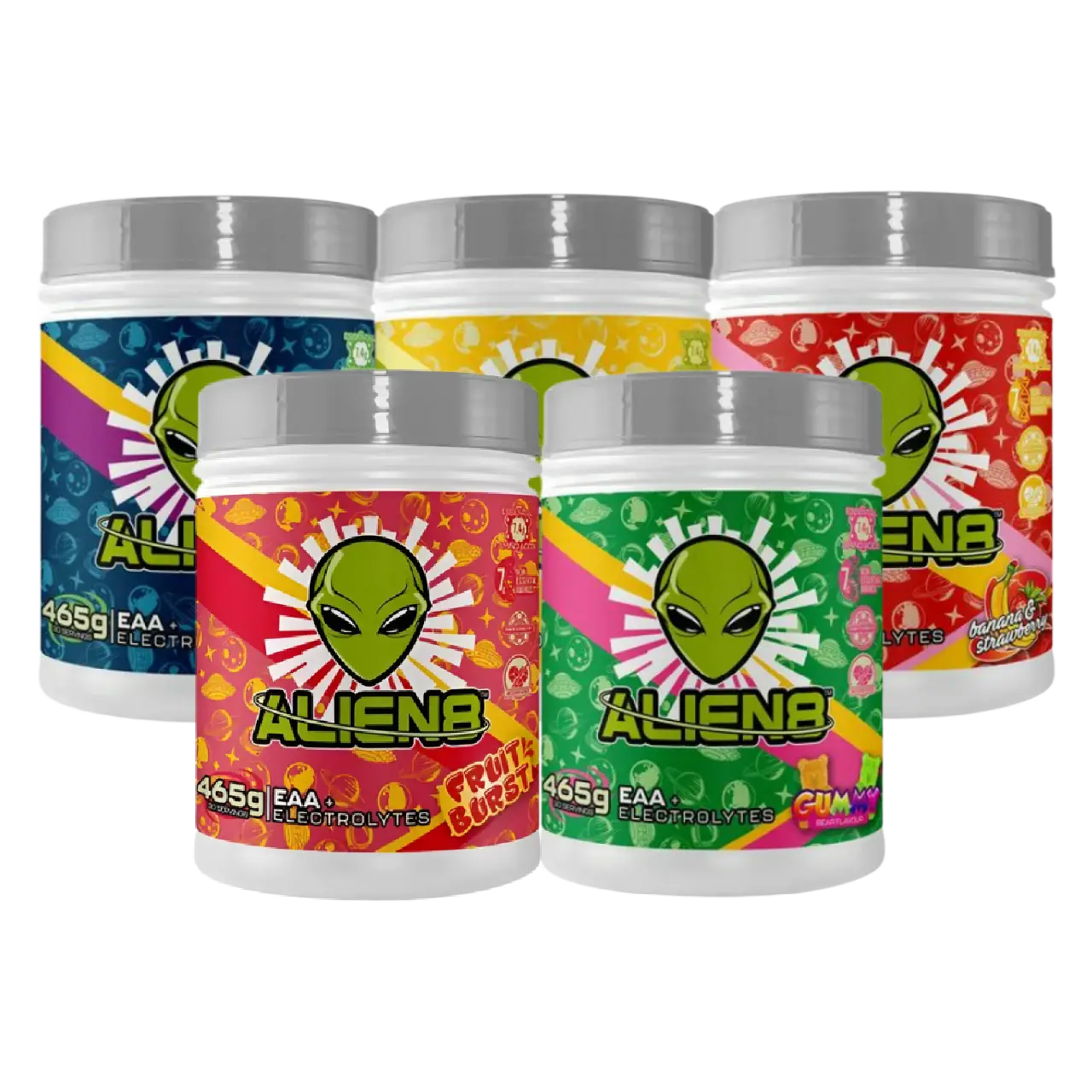 Alien8 EAA + Electrolytes Powder 465g - Essential Amino Acid Supplement for Muscle Recovery, Hydration & Workout Performance - Perfect for Athletes, Gym & Fitness Enthusiasts