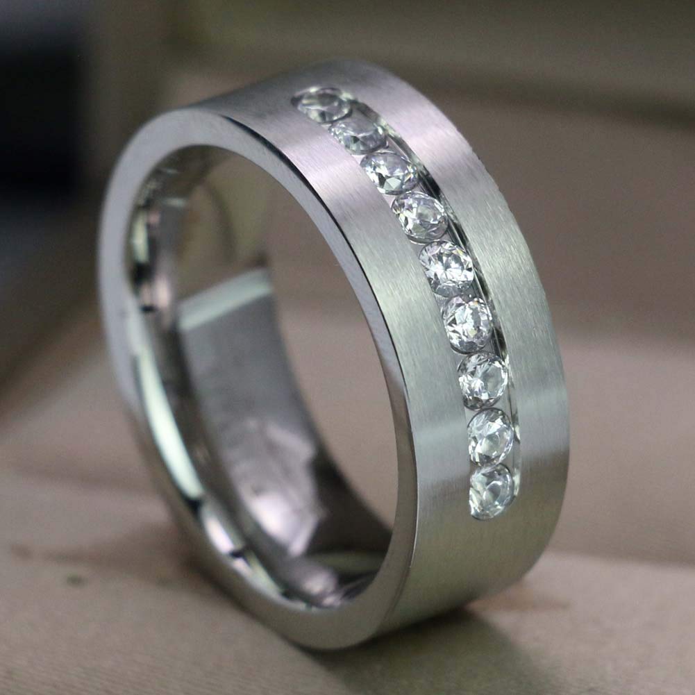 Matching Couple Rings for Wedding - His & Hers CZ Rings for Everyday Wear