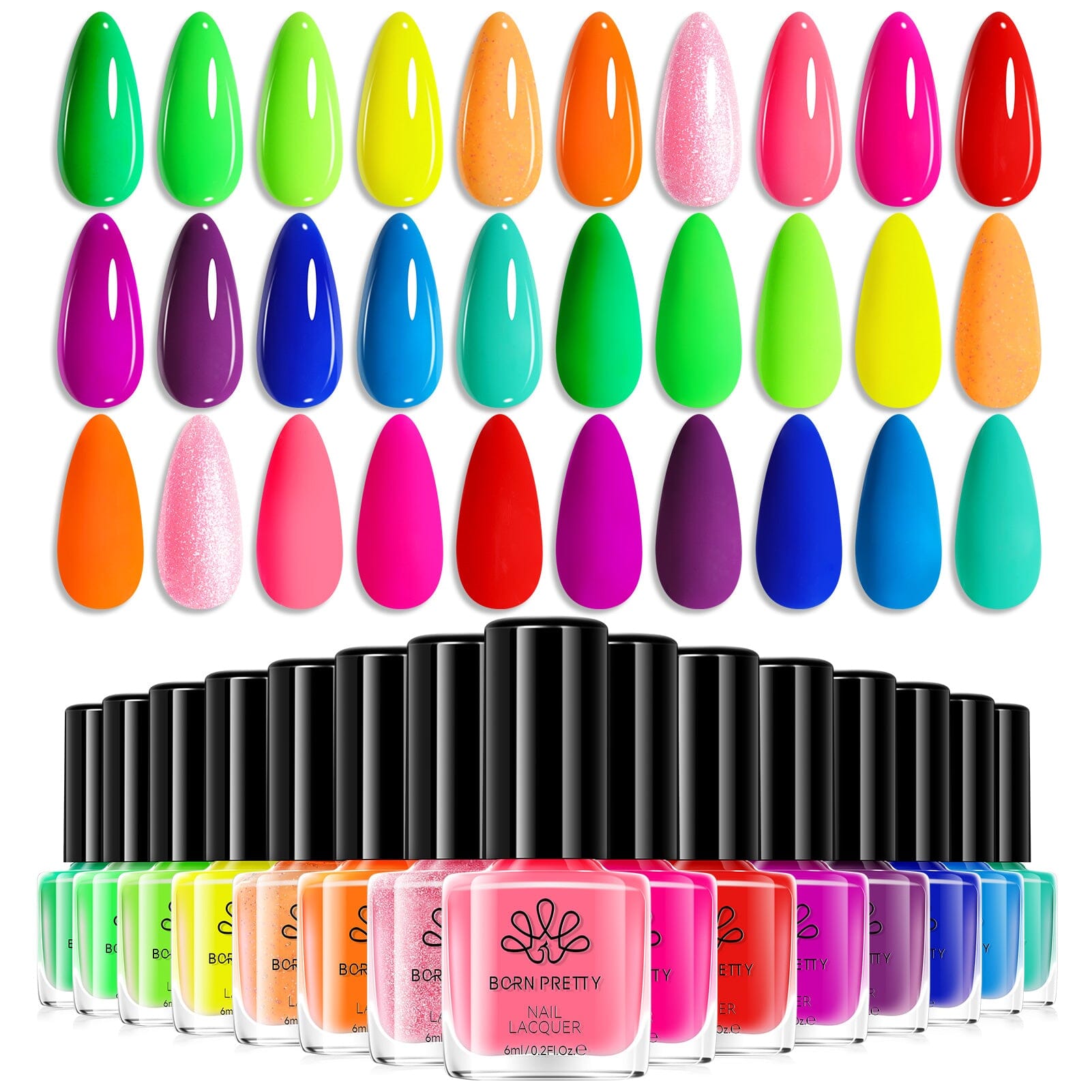 15 Colors Neon Symphony Nail Polish Set - 6ml Long Lasting Gel Nail Polish Kit for Women, Perfect for Summer Nails, Parties & Manicures