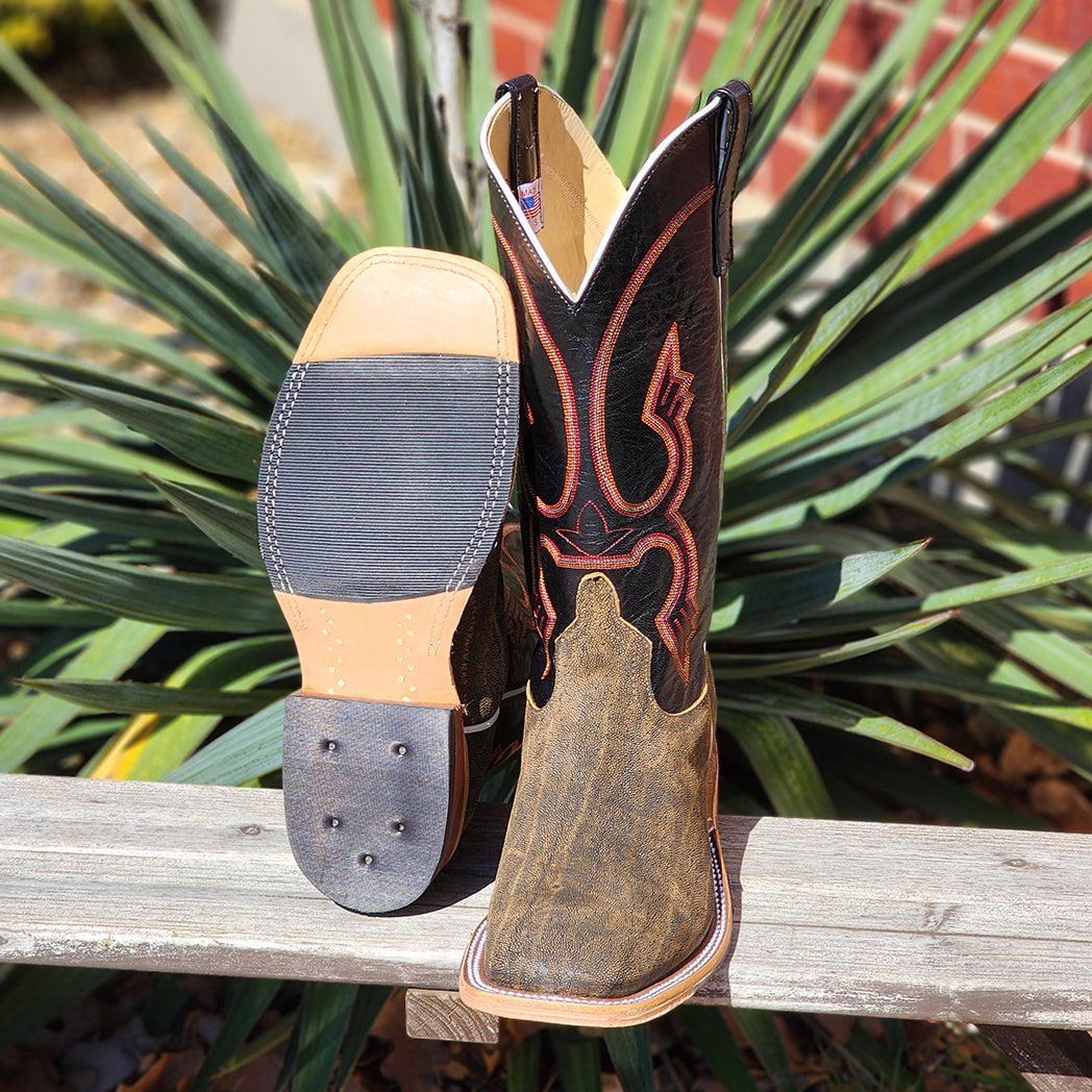 Anderson Bean Men's Safari Elephant Cowboy Boots - Premium Leather Western Boots for Rodeo, Riding & Outdoor Adventures