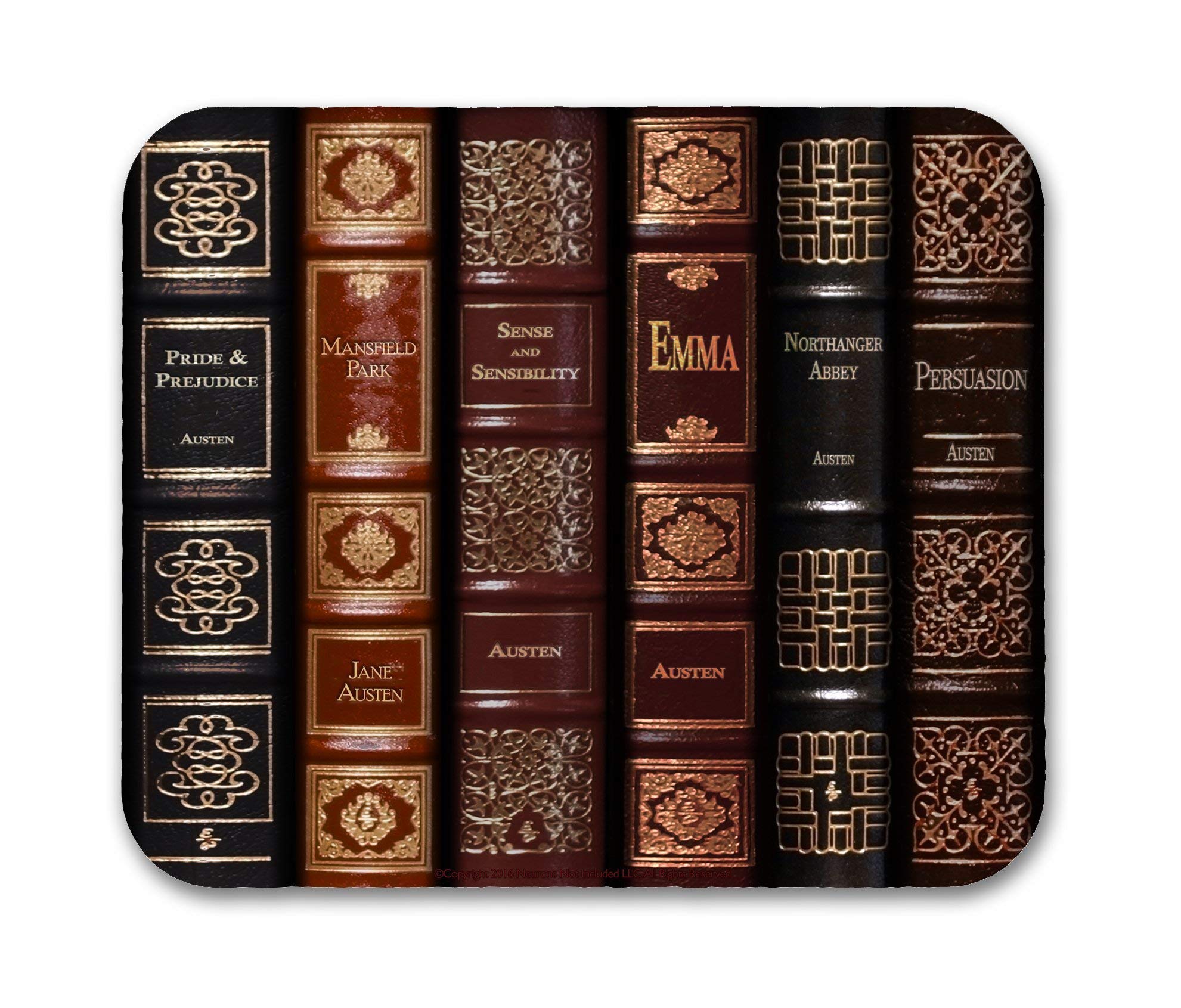 Jane Austen 6 Novels Collection Mouse Pad - Classic Literature Themed Computer Mousepad for Office, Gaming & Home Workspace (7.8 x 9.8 Inches)