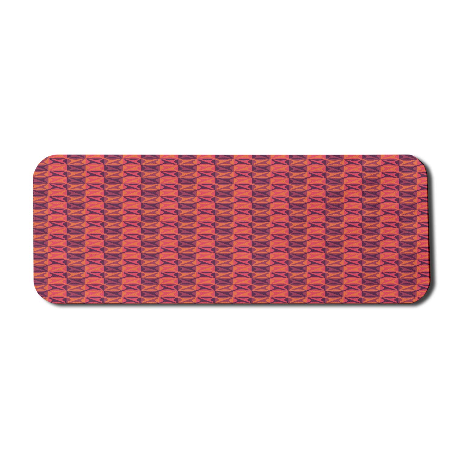 Ambesonne Retro Computer Mouse Pad - 1960s Style Colorful Curvy Print, Non-Slip Rubber Base, Large Gaming Size 31