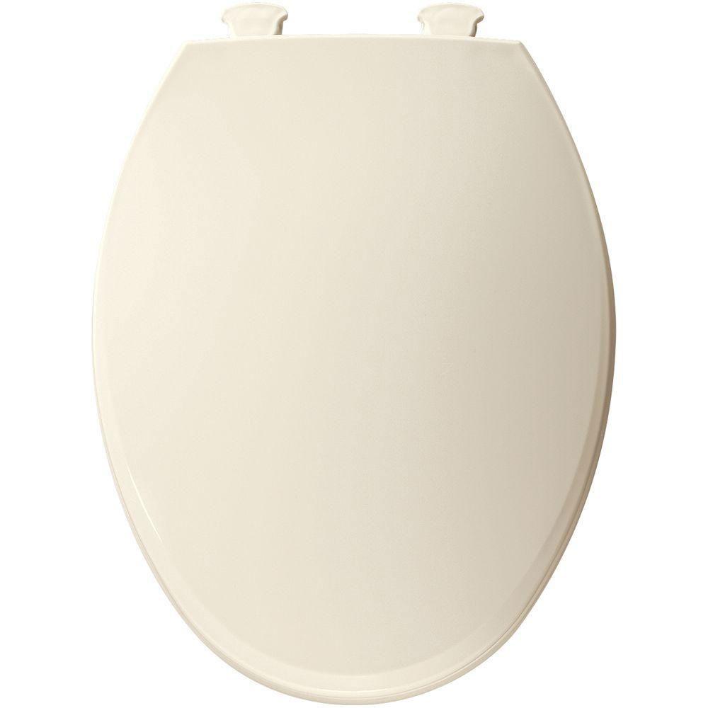Bemis Lift Off Elongated Closed Front Toilet Seat in Biscuit Color 566817 - Durable & Easy-Clean Bathroom Toilet Seat for Home, Office & Commercial Use