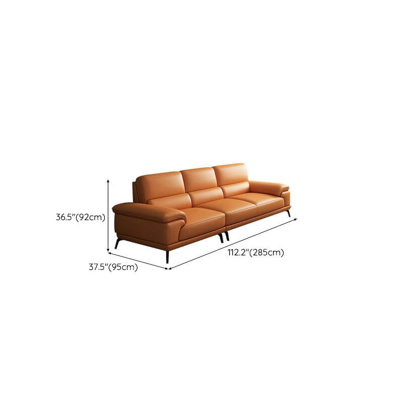 Modern Leather Cushion Back Modular Sofa Set - Pillow Top Arm Sofa for Living Room, Lounge & Home Theater - Comfortable Sectional Couch for Relaxing & Entertaining